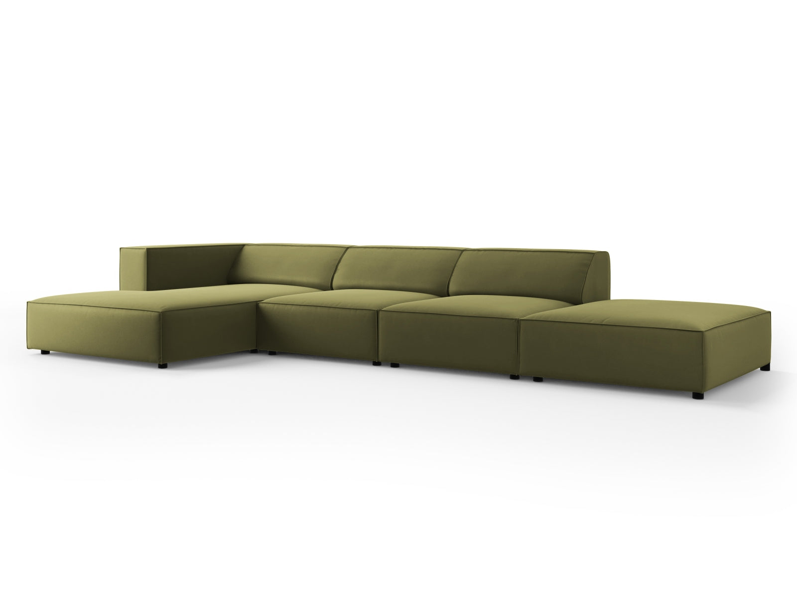 Arendal Velour Ecksofa links 5 Sitzer in Light Green präsentiert im Onlineshop von KAQTU Design AG. Ecksofa links ist von Cosmopolitan Design