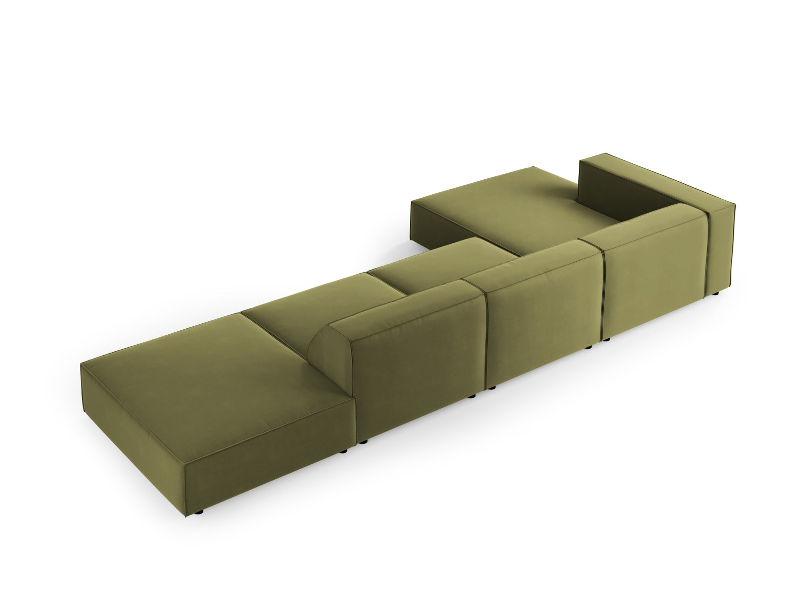 Arendal Velour Ecksofa links 5 Sitzer in Light Green präsentiert im Onlineshop von KAQTU Design AG. Ecksofa links ist von Cosmopolitan Design