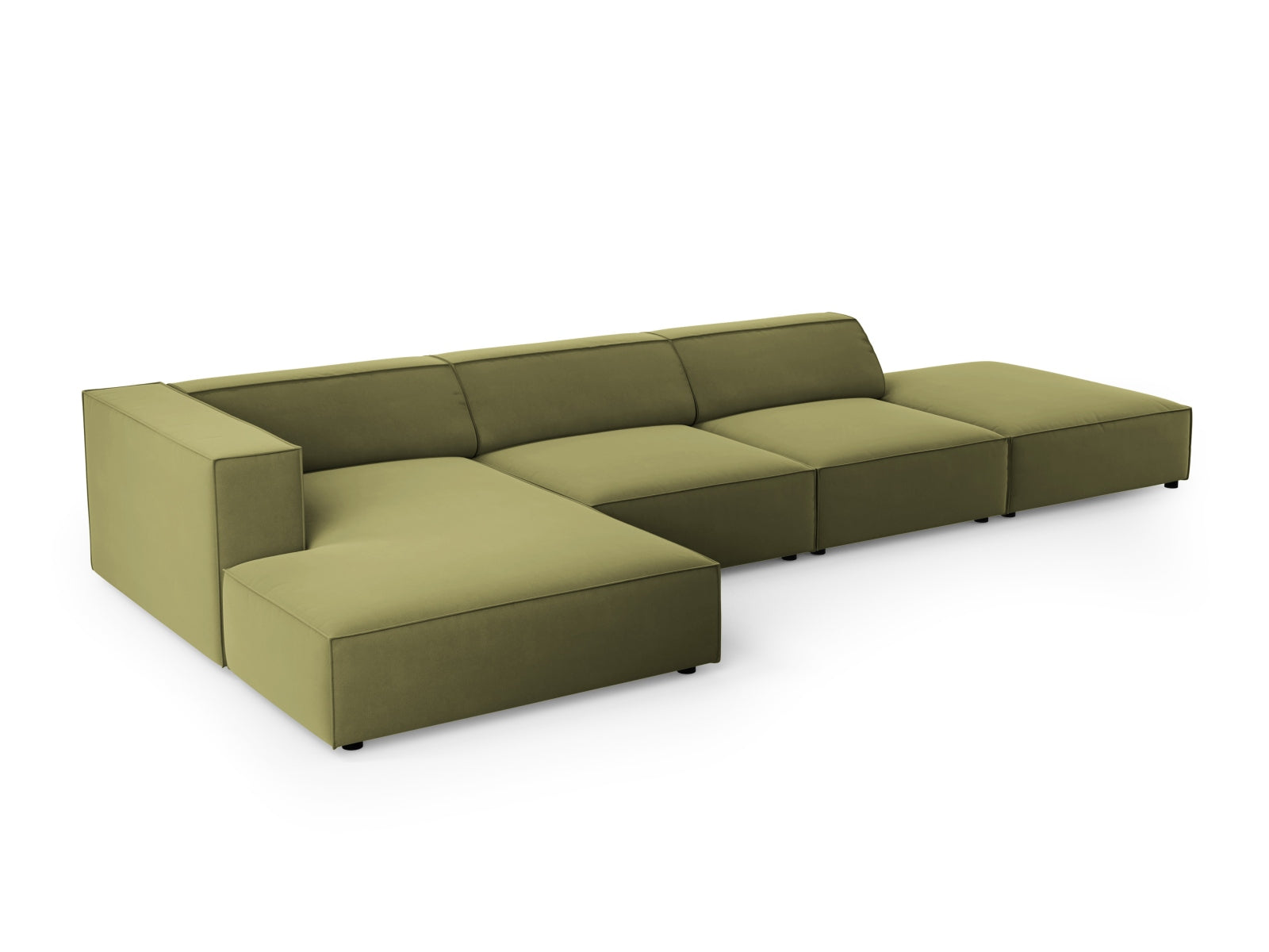 Arendal Velour Ecksofa links 5 Sitzer in Light Green präsentiert im Onlineshop von KAQTU Design AG. Ecksofa links ist von Cosmopolitan Design