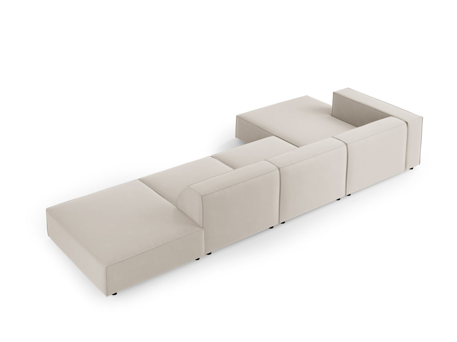 Arendal Velour Ecksofa links 5 Sitzer in Ecru präsentiert im Onlineshop von KAQTU Design AG. Ecksofa links ist von Cosmopolitan Design