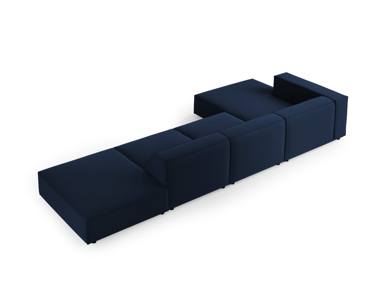 Arendal Velour Ecksofa links 5 Sitzer in Royal Blue präsentiert im Onlineshop von KAQTU Design AG. Ecksofa links ist von Cosmopolitan Design
