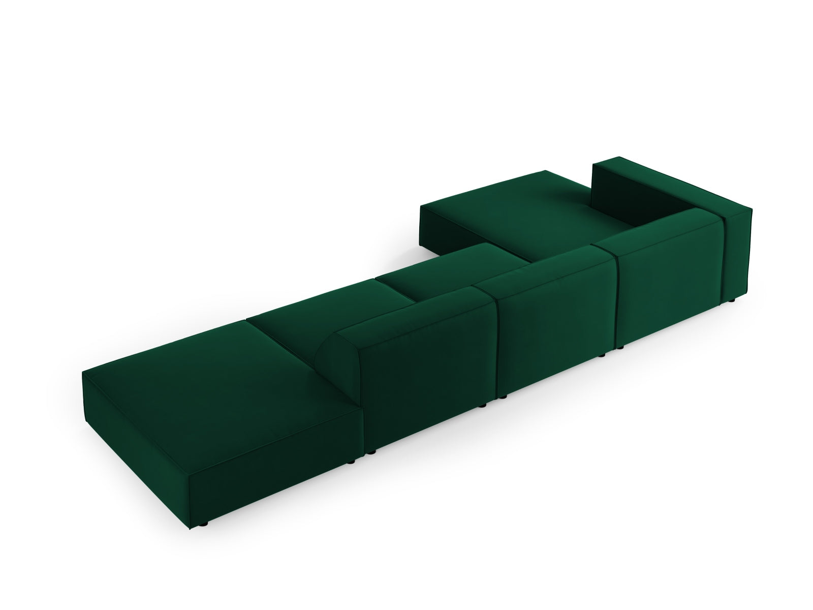 Arendal Velour Ecksofa links 5 Sitzer in Bottle Green präsentiert im Onlineshop von KAQTU Design AG. Ecksofa links ist von Cosmopolitan Design