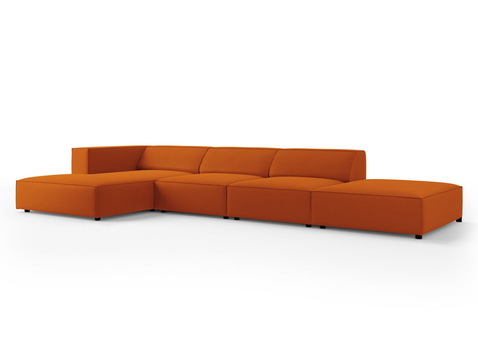 Arendal Velour Ecksofa links 5 Sitzer in Terracotta präsentiert im Onlineshop von KAQTU Design AG. Ecksofa links ist von Cosmopolitan Design