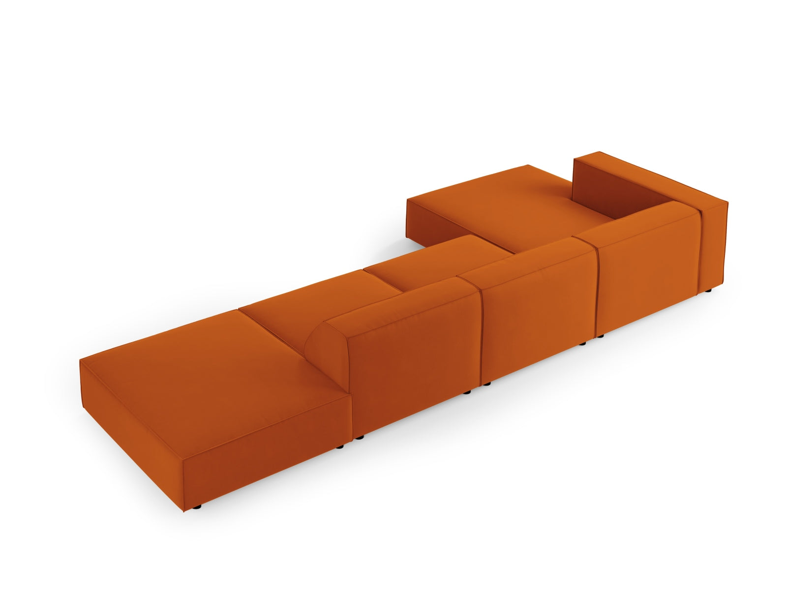 Arendal Velour Ecksofa links 5 Sitzer in Terracotta präsentiert im Onlineshop von KAQTU Design AG. Ecksofa links ist von Cosmopolitan Design