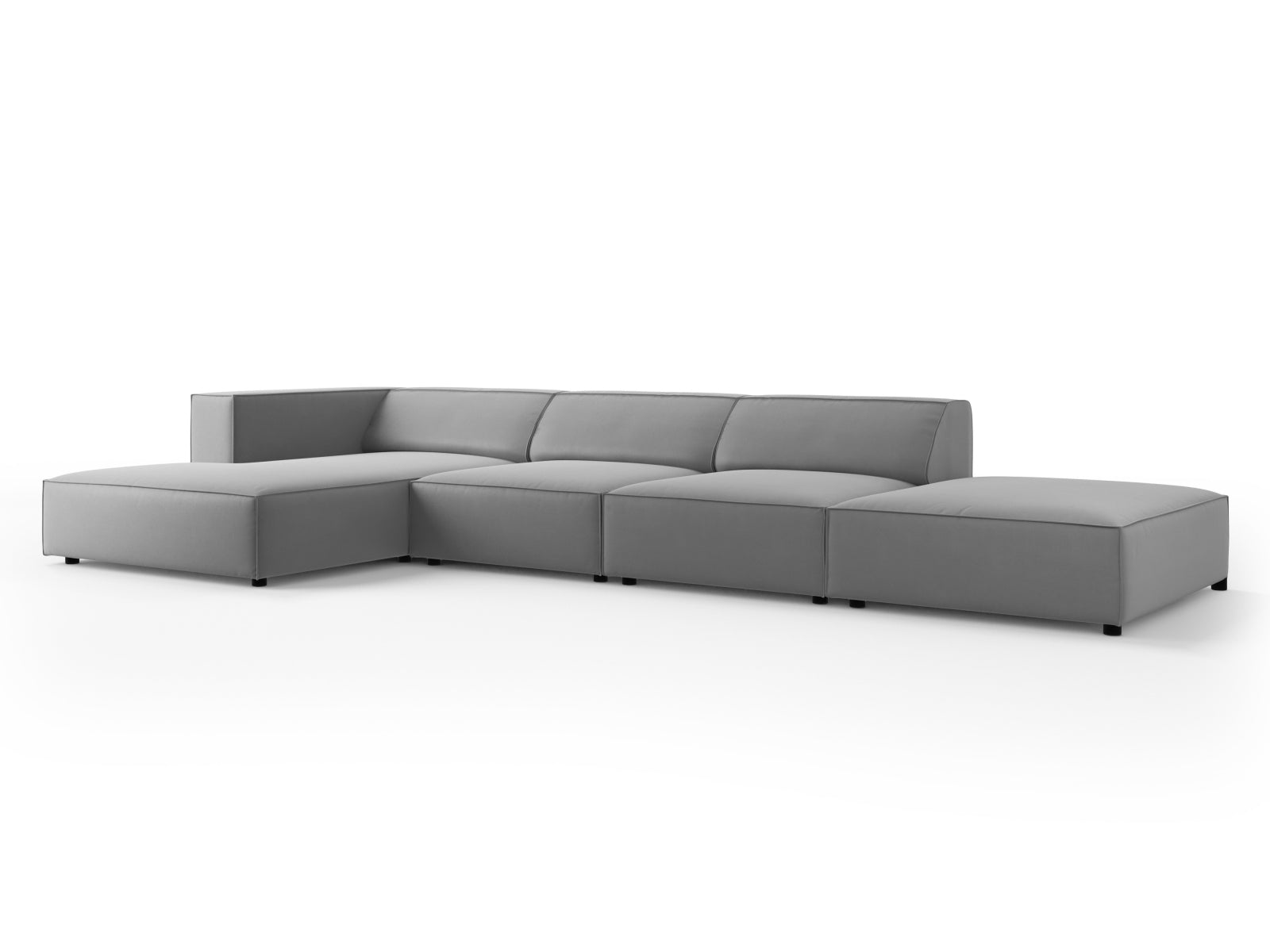 Arendal Velour Ecksofa links 5 Sitzer in Light Grey präsentiert im Onlineshop von KAQTU Design AG. Ecksofa links ist von Cosmopolitan Design