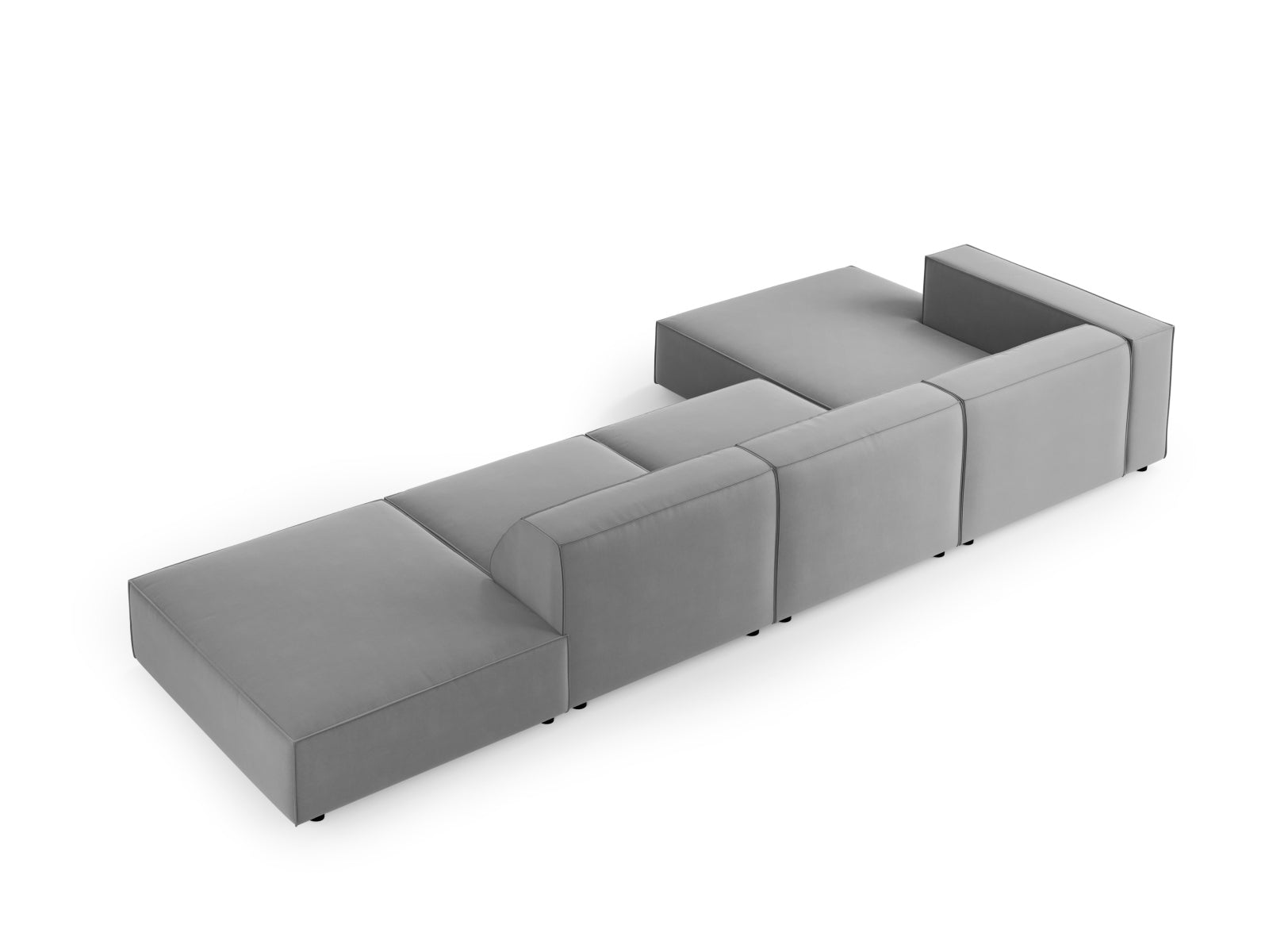 Arendal Velour Ecksofa links 5 Sitzer in Light Grey präsentiert im Onlineshop von KAQTU Design AG. Ecksofa links ist von Cosmopolitan Design