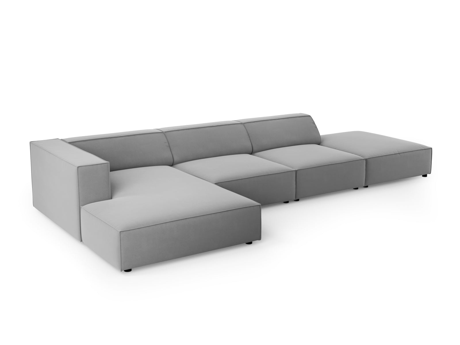 Arendal Velour Ecksofa links 5 Sitzer in Light Grey präsentiert im Onlineshop von KAQTU Design AG. Ecksofa links ist von Cosmopolitan Design