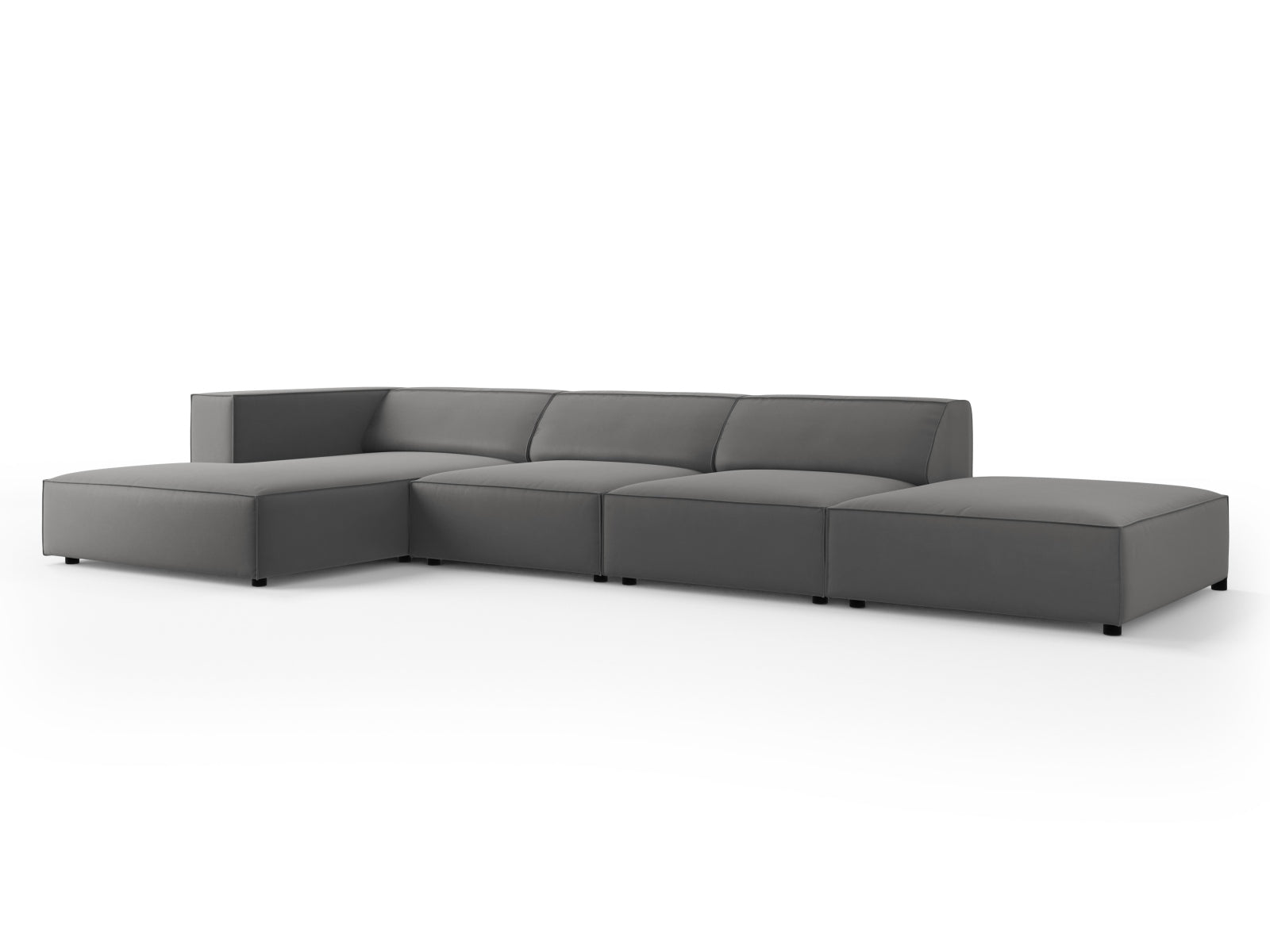 Arendal Velour Ecksofa links 5 Sitzer in Warm grey präsentiert im Onlineshop von KAQTU Design AG. Ecksofa links ist von Cosmopolitan Design