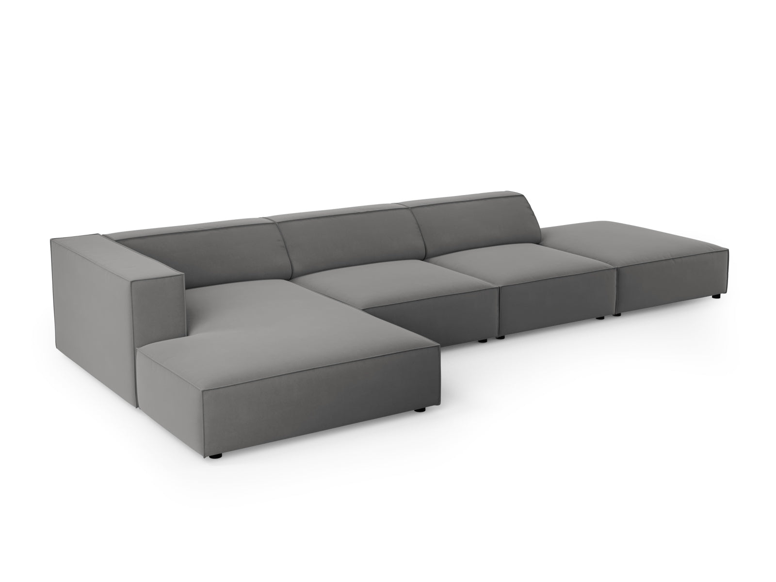 Arendal Velour Ecksofa links 5 Sitzer in Warm grey präsentiert im Onlineshop von KAQTU Design AG. Ecksofa links ist von Cosmopolitan Design