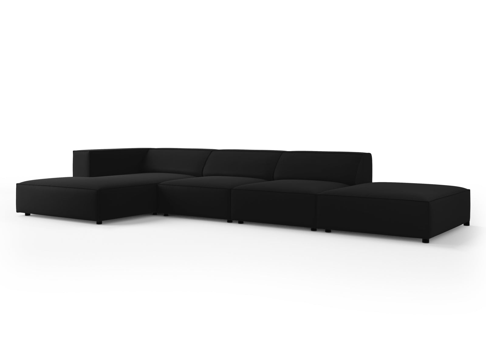 Arendal Velour Ecksofa links 5 Sitzer in Black präsentiert im Onlineshop von KAQTU Design AG. Ecksofa links ist von Cosmopolitan Design