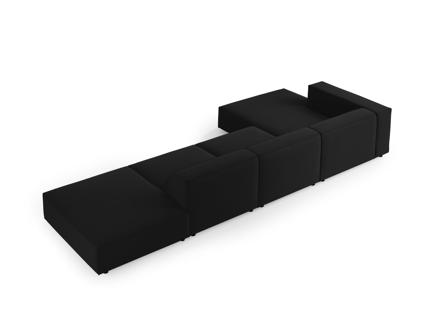 Arendal Velour Ecksofa links 5 Sitzer in Black präsentiert im Onlineshop von KAQTU Design AG. Ecksofa links ist von Cosmopolitan Design
