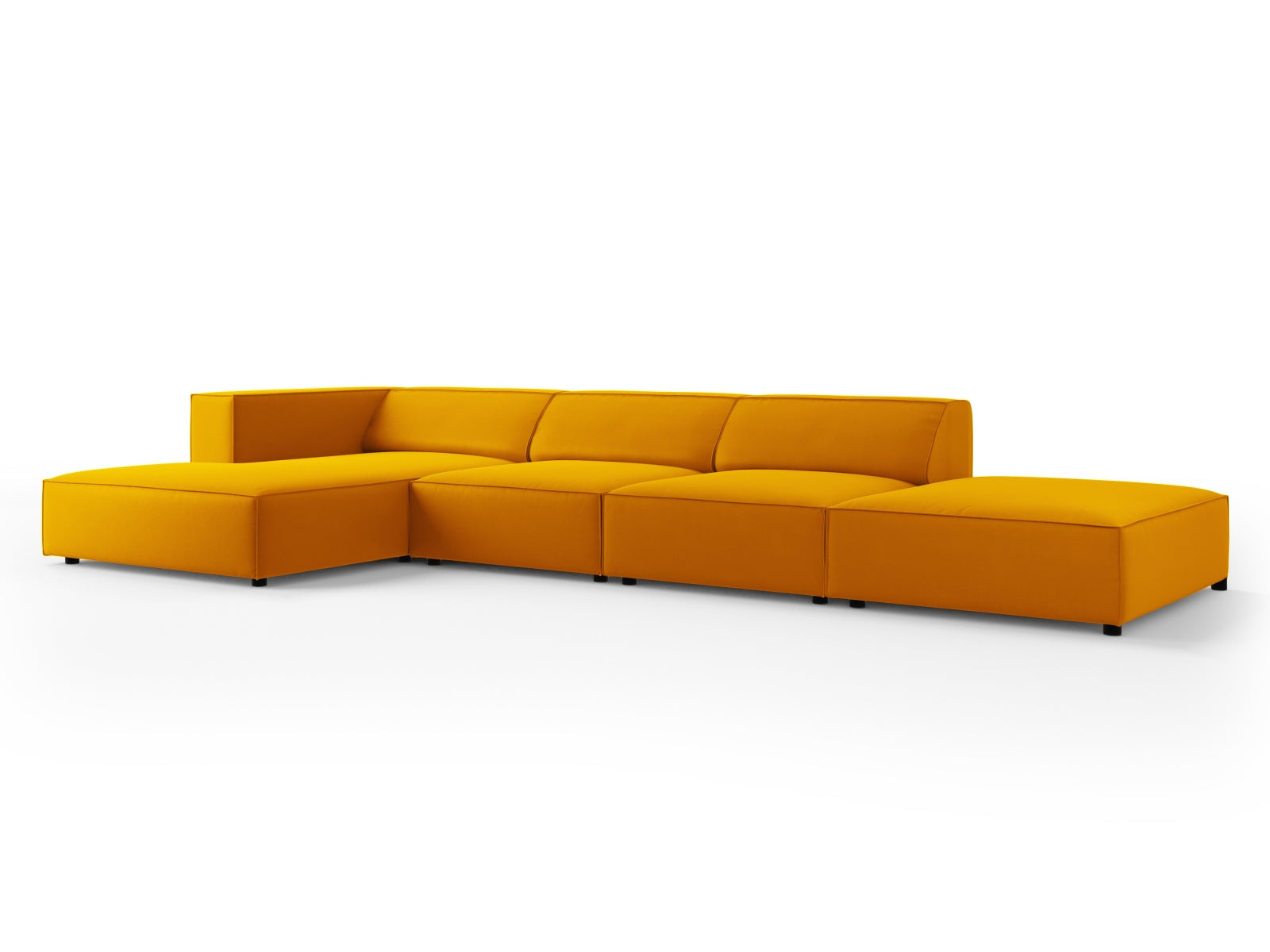 Arendal Velour Ecksofa links 5 Sitzer in Yellow präsentiert im Onlineshop von KAQTU Design AG. Ecksofa links ist von Cosmopolitan Design