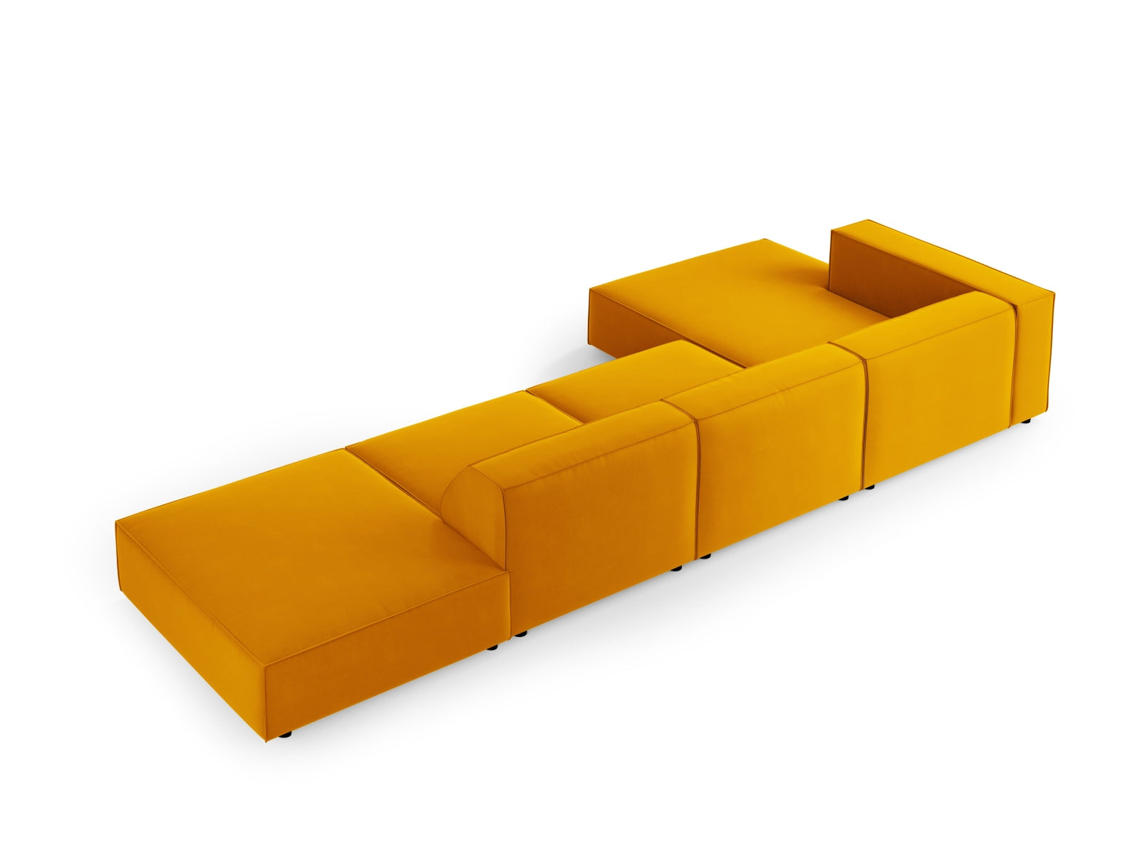 Arendal Velour Ecksofa links 5 Sitzer in Yellow präsentiert im Onlineshop von KAQTU Design AG. Ecksofa links ist von Cosmopolitan Design