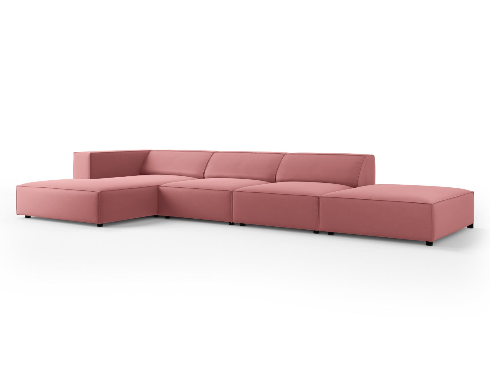 Arendal Velour Ecksofa links 5 Sitzer in Flamingo präsentiert im Onlineshop von KAQTU Design AG. Ecksofa links ist von Cosmopolitan Design