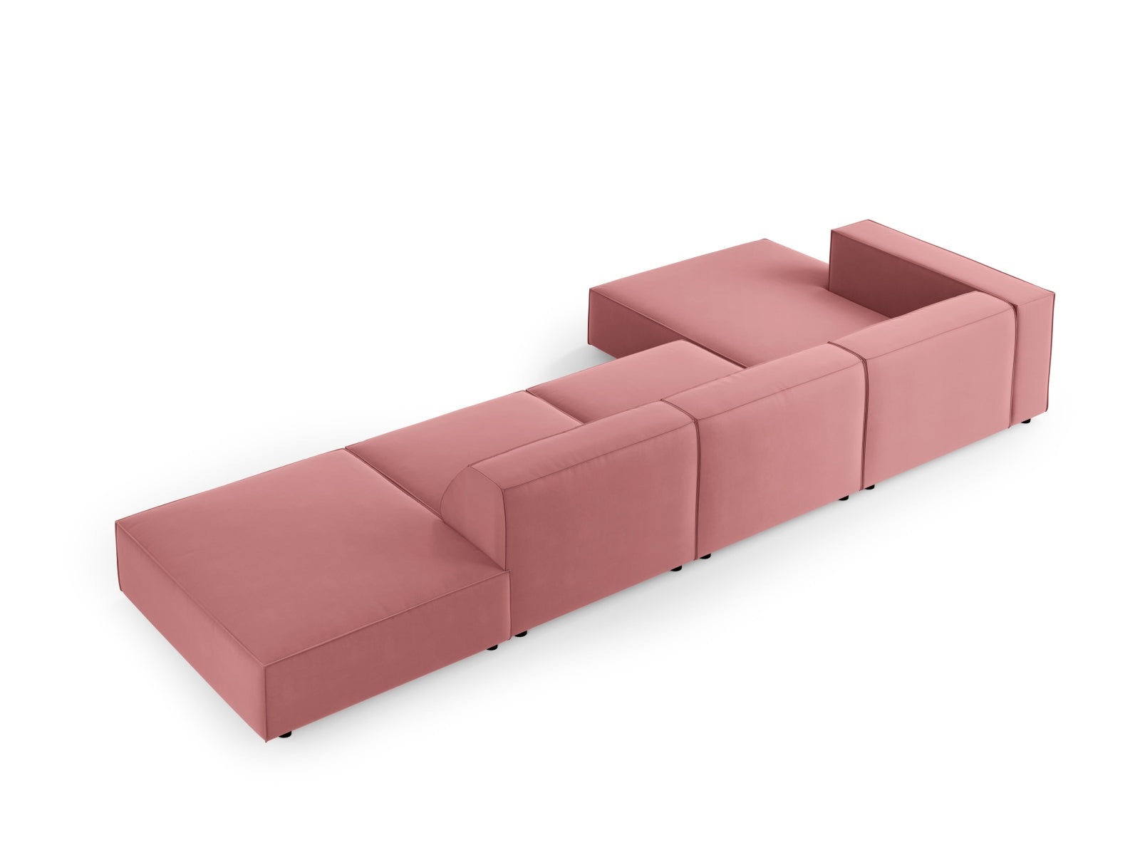 Arendal Velour Ecksofa links 5 Sitzer in Flamingo präsentiert im Onlineshop von KAQTU Design AG. Ecksofa links ist von Cosmopolitan Design