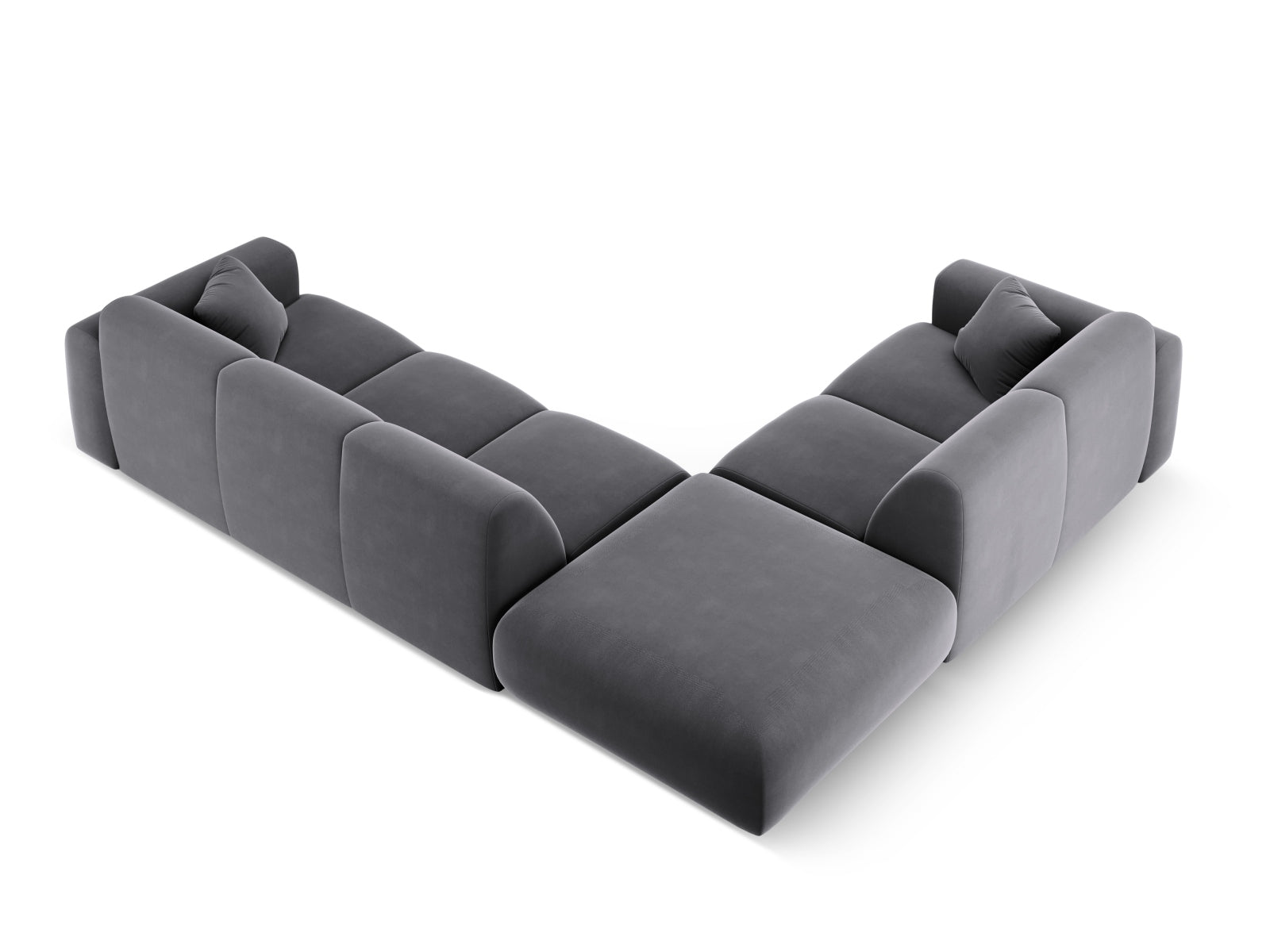Nolio Velour Ecksofa links 4 Sitzer 250cm in Dark Grey präsentiert im Onlineshop von KAQTU Design AG. Ecksofa links ist von Cosmopolitan Design