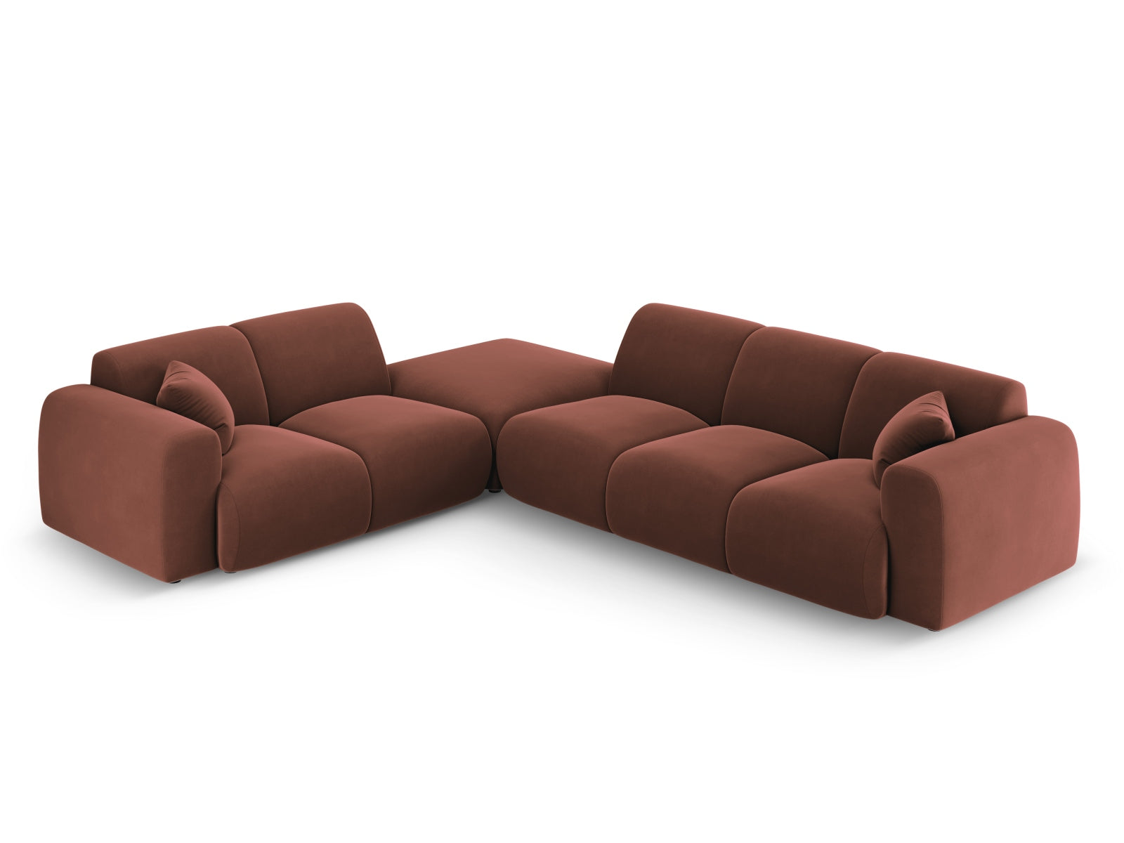 Nolio Velour Ecksofa links 4 Sitzer 250cm in Cuoio-Casino präsentiert im Onlineshop von KAQTU Design AG. Ecksofa links ist von Cosmopolitan Design