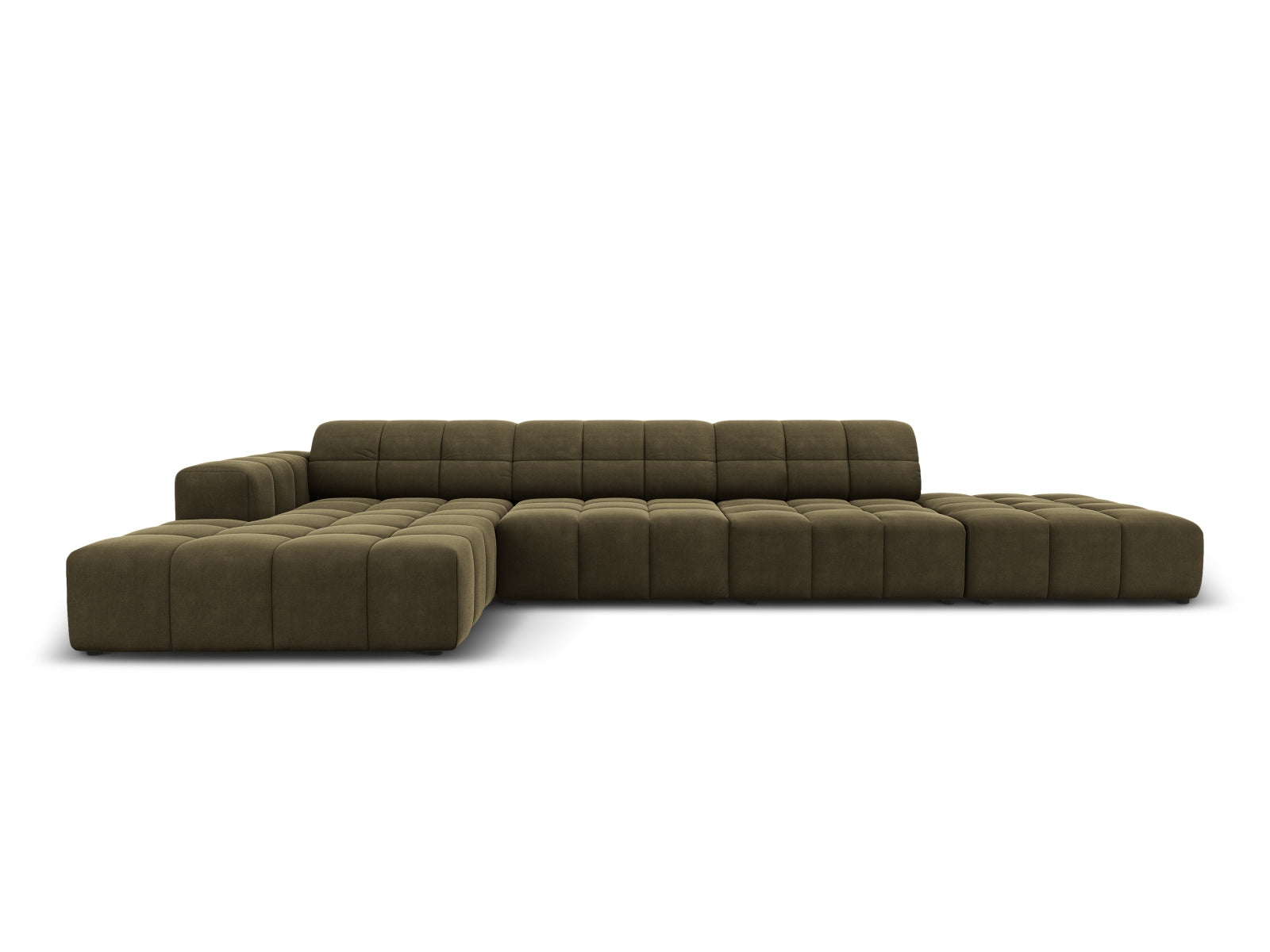 Chicago Velour Ecksofa links 5 Sitzer 166cm in Green-Bluvel präsentiert im Onlineshop von KAQTU Design AG. L-Sofa links ist von Cosmopolitan Design