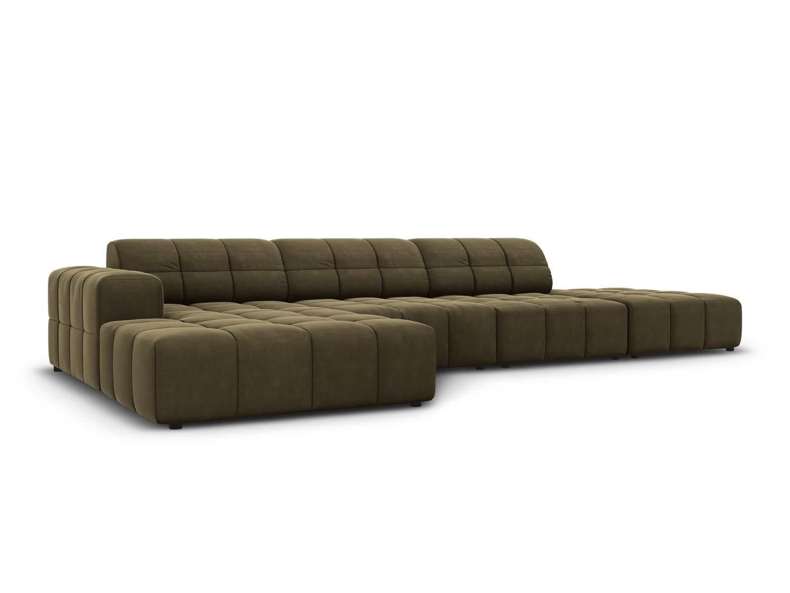 Chicago Velour Ecksofa links 5 Sitzer 166cm in Green präsentiert im Onlineshop von KAQTU Design AG. Ecksofa links ist von Cosmopolitan Design