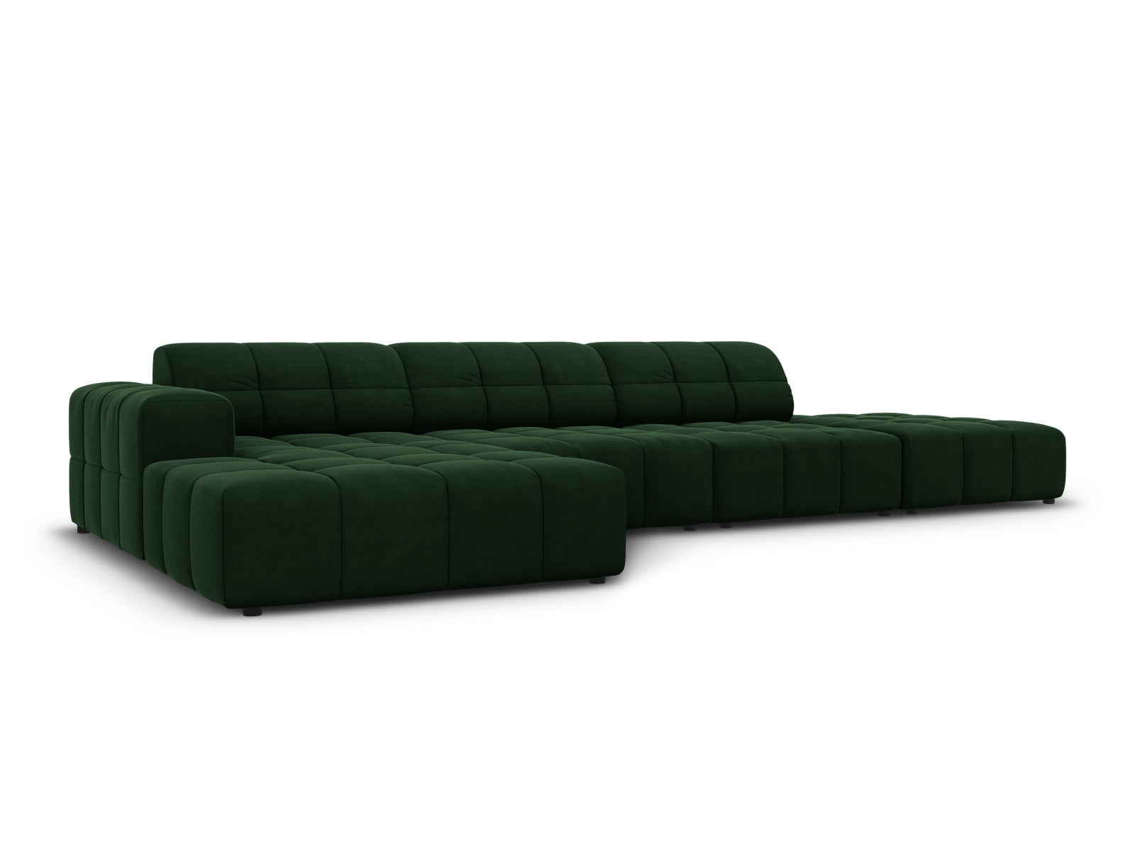 Chicago Velour Ecksofa links 5 Sitzer 166cm in Bottle Green präsentiert im Onlineshop von KAQTU Design AG. Ecksofa links ist von Cosmopolitan Design