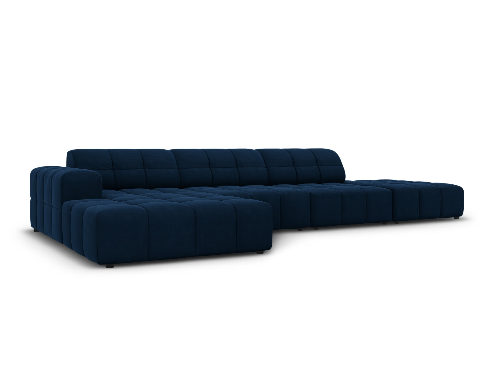Chicago Velour Ecksofa links 5 Sitzer 166cm in Royal Blue präsentiert im Onlineshop von KAQTU Design AG. Ecksofa links ist von Cosmopolitan Design