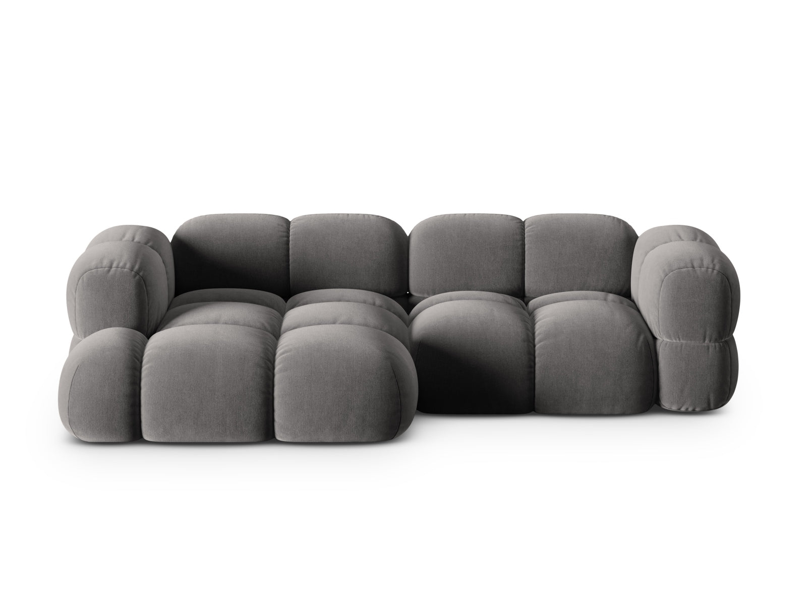 Loretto Velour Ecksofa links 3 Sitzer 147cm in Grey-Vogue präsentiert im Onlineshop von KAQTU Design AG. L-Sofa links ist von Cosmopolitan Design