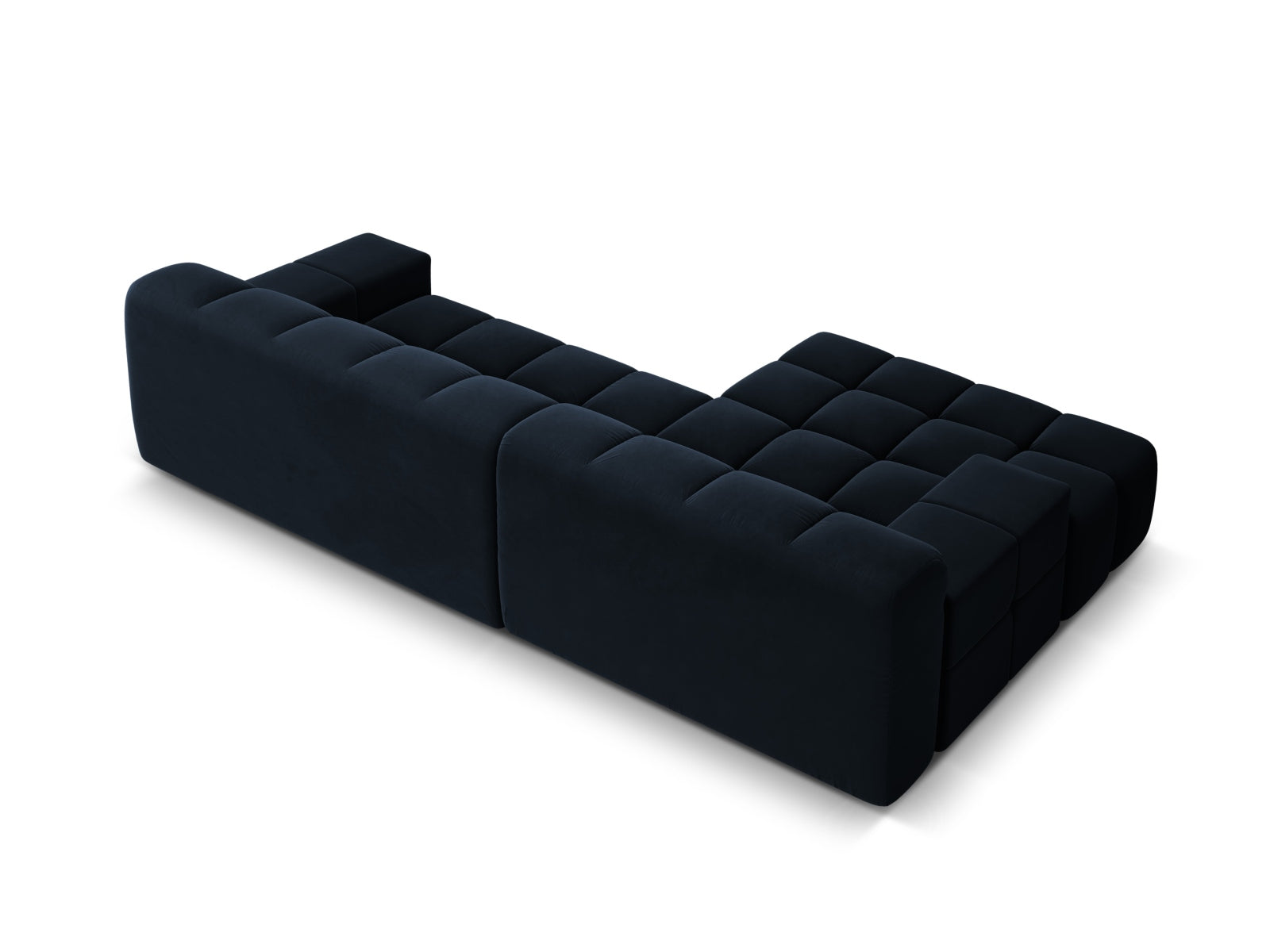 Elegantes 3-Sitzer Ecksofa links Hawaii in edlem Navy Blue-Magic Velvet, ideal für stilvolle Wohnräume von Cosmopolitan Design.