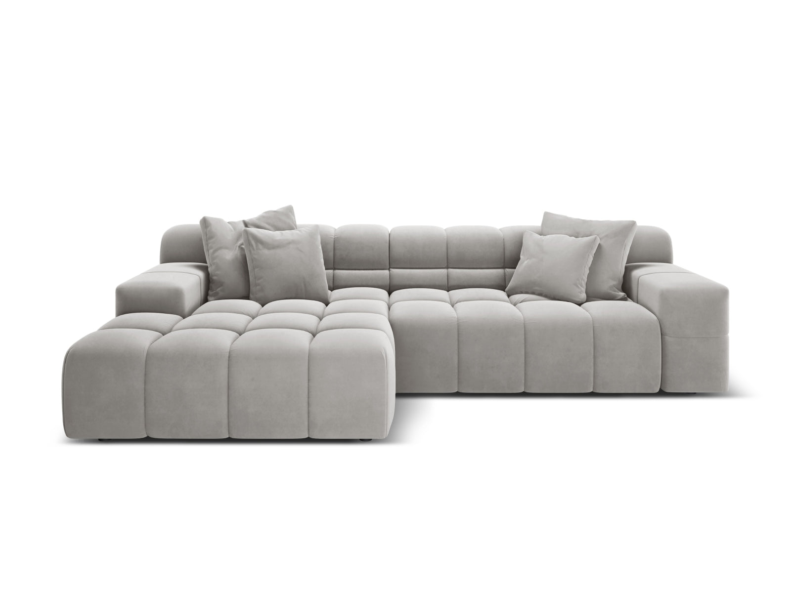 3-Sitzer Ecksofa links Hawaii in Silver-Magic Velvet präsentiert im Onlineshop von KAQTU Design AG. Ecksofa links ist von Cosmopolitan Design