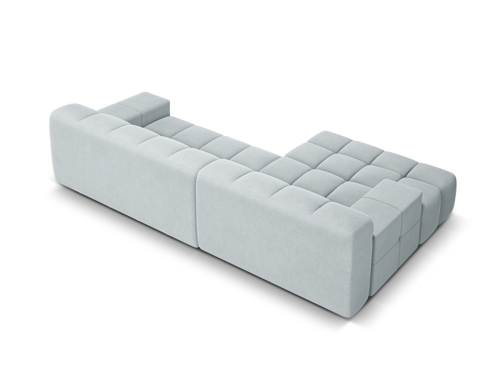 Modernes 3-Sitzer Ecksofa links Hawaii in dezentem Grau, ideal für gemütliche und stilvolle Wohnräume von Cosmopolitan Design.