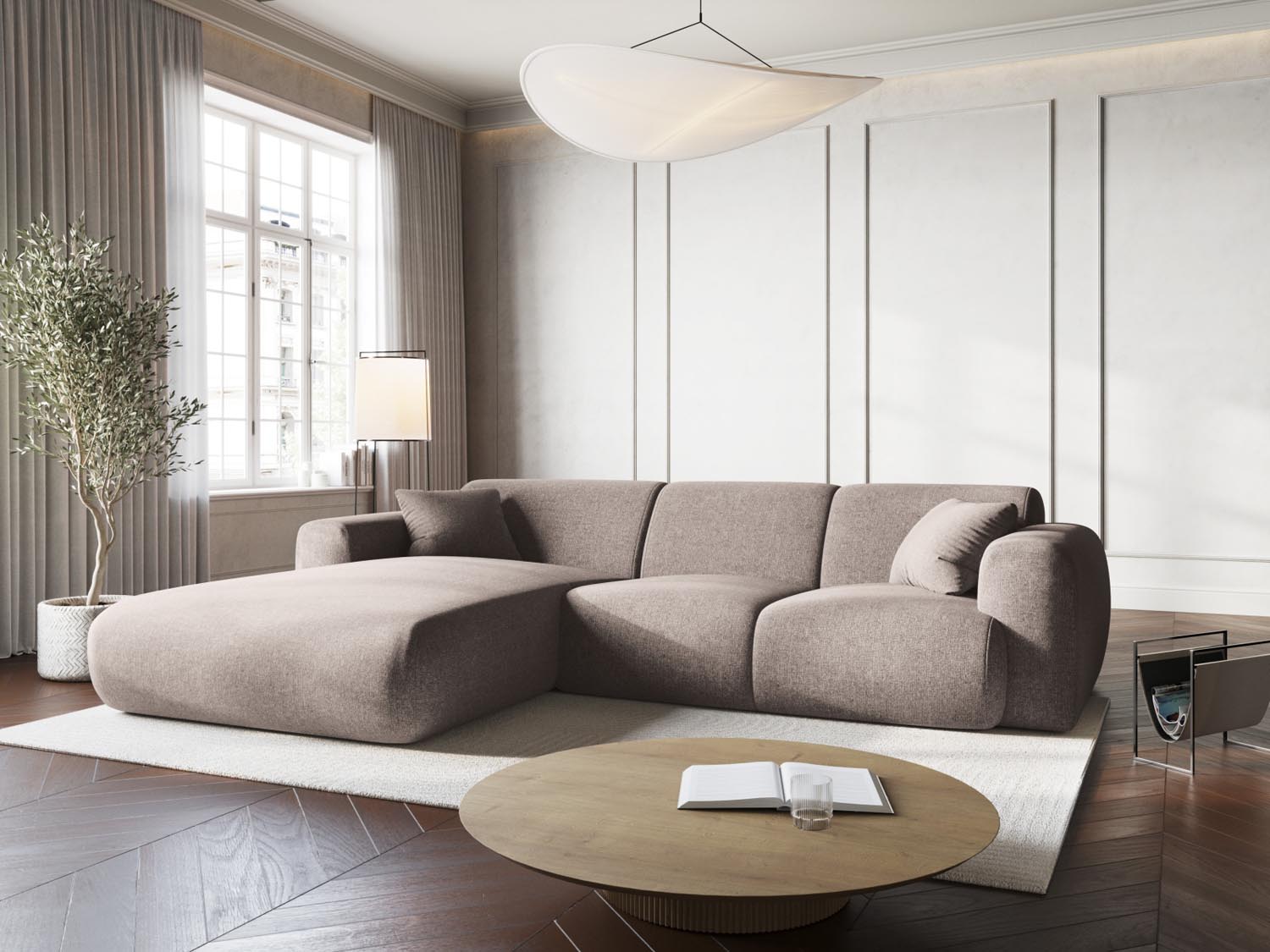 Nolio Ecksofa links 4 Sitzer 170cm in Beige präsentiert im Onlineshop von KAQTU Design AG. Ecksofa links ist von Cosmopolitan Design