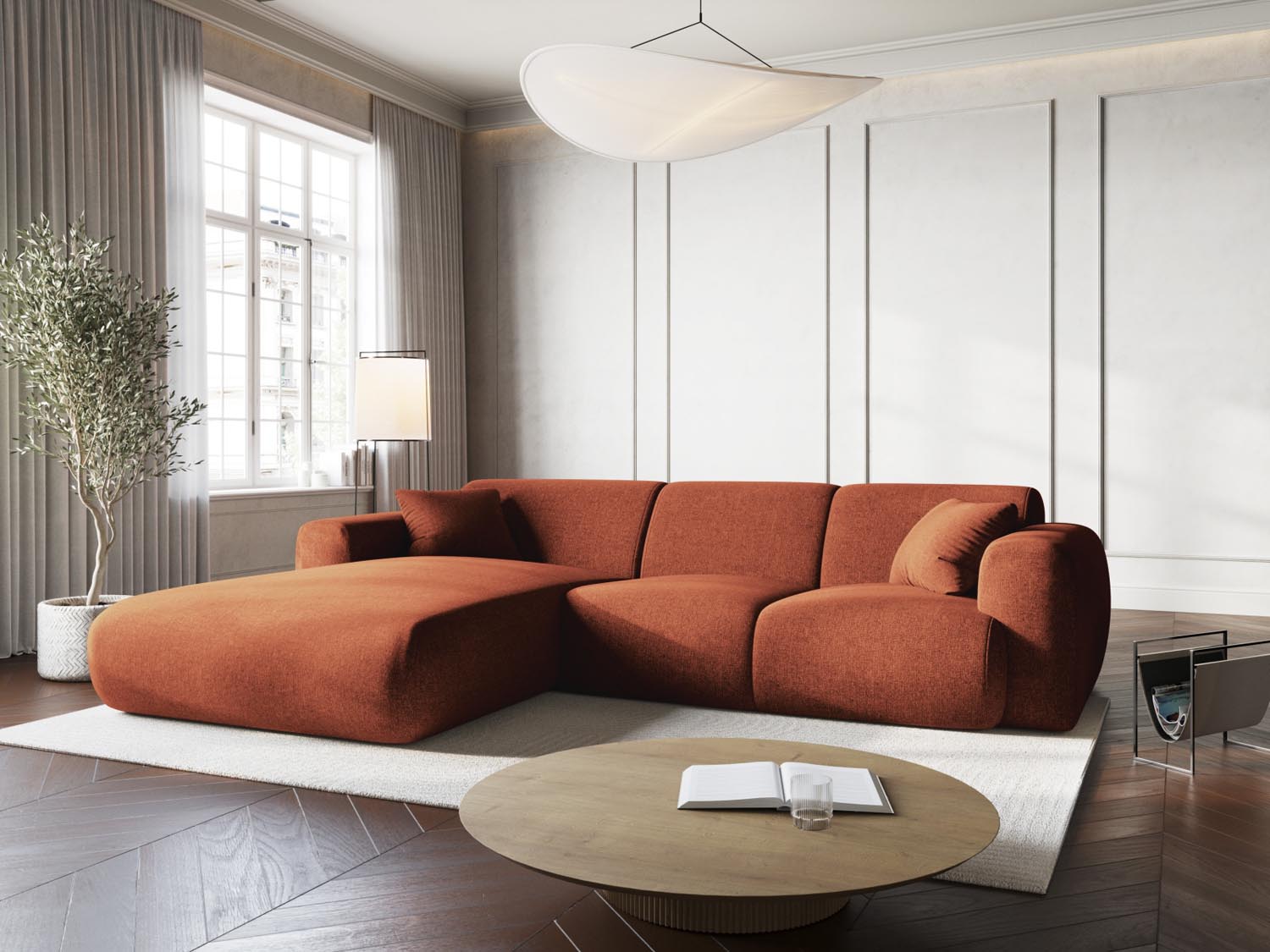 Nolio Ecksofa links 4 Sitzer 170cm in Terracotta präsentiert im Onlineshop von KAQTU Design AG. Ecksofa links ist von Cosmopolitan Design