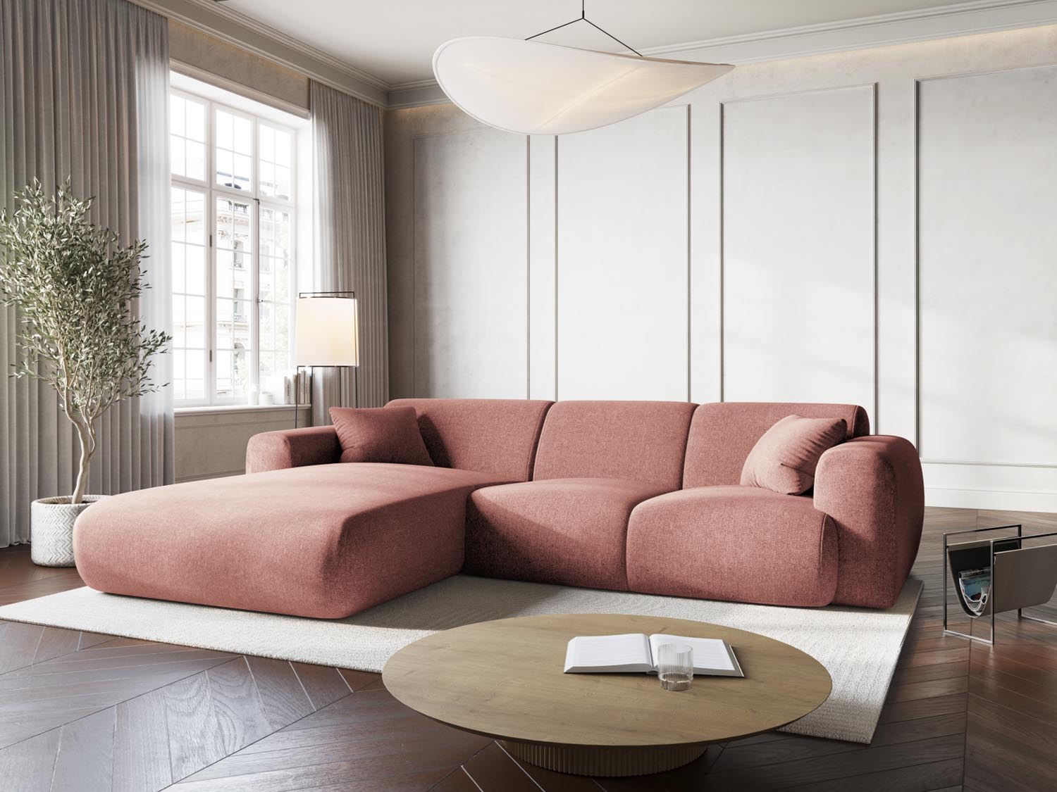Nolio Ecksofa links 4 Sitzer 170cm in Pink präsentiert im Onlineshop von KAQTU Design AG. Ecksofa links ist von Cosmopolitan Design