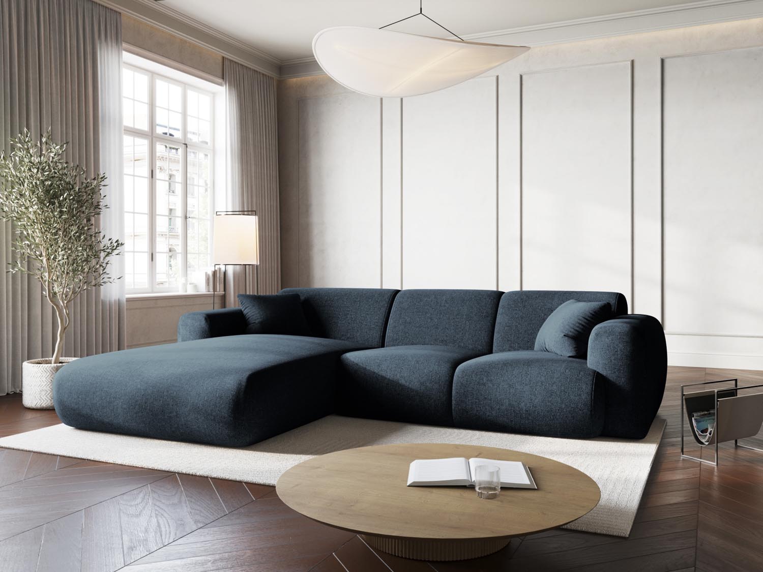 Nolio Ecksofa links 4 Sitzer 170cm in Royal Blue präsentiert im Onlineshop von KAQTU Design AG. Ecksofa links ist von Cosmopolitan Design