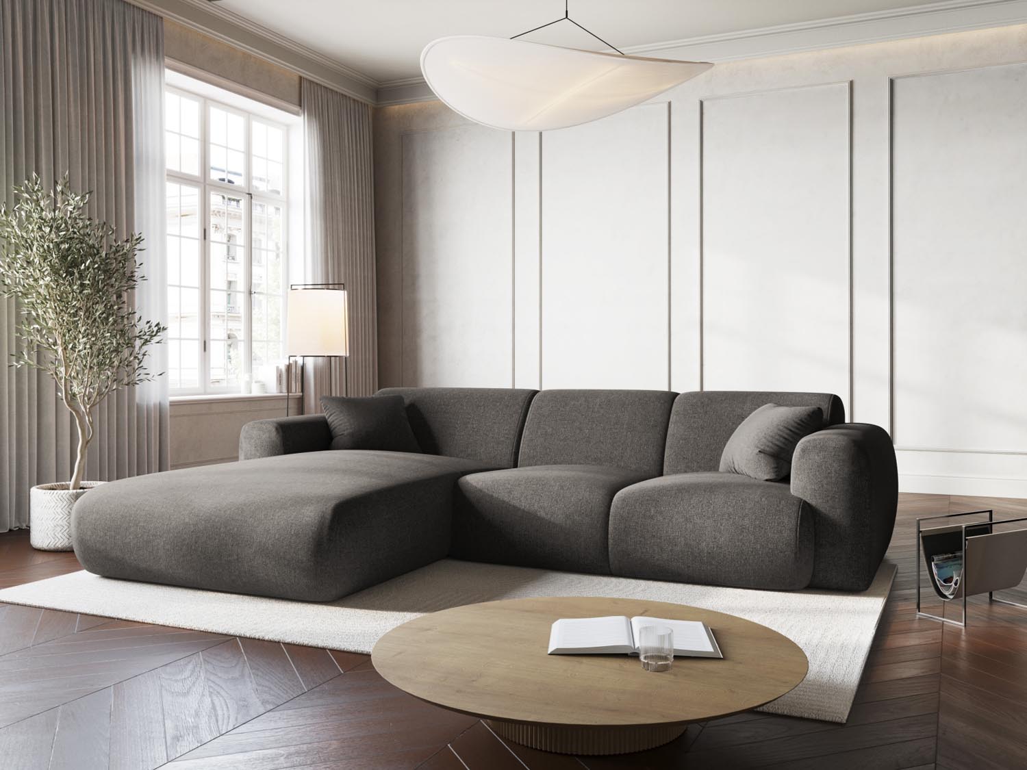 Nolio Ecksofa links 4 Sitzer 170cm in Grey präsentiert im Onlineshop von KAQTU Design AG. Ecksofa links ist von Cosmopolitan Design