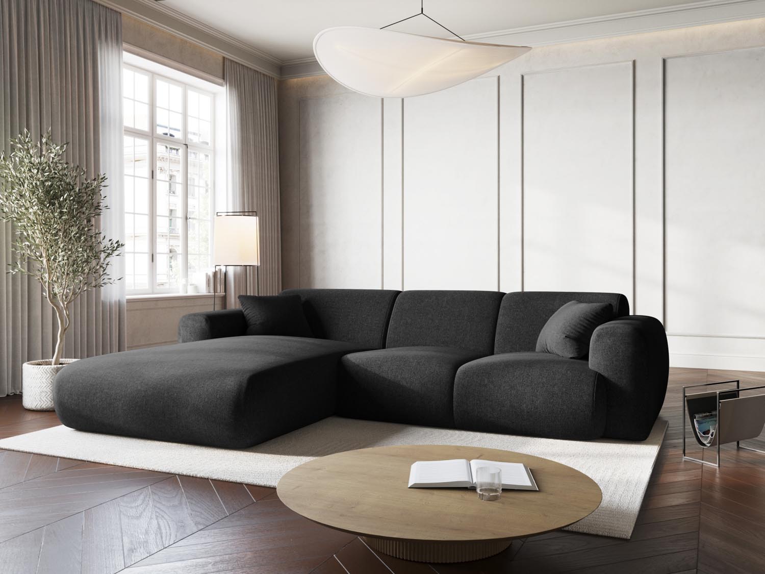 Nolio Ecksofa links 4 Sitzer 170cm in Black präsentiert im Onlineshop von KAQTU Design AG. Ecksofa links ist von Cosmopolitan Design