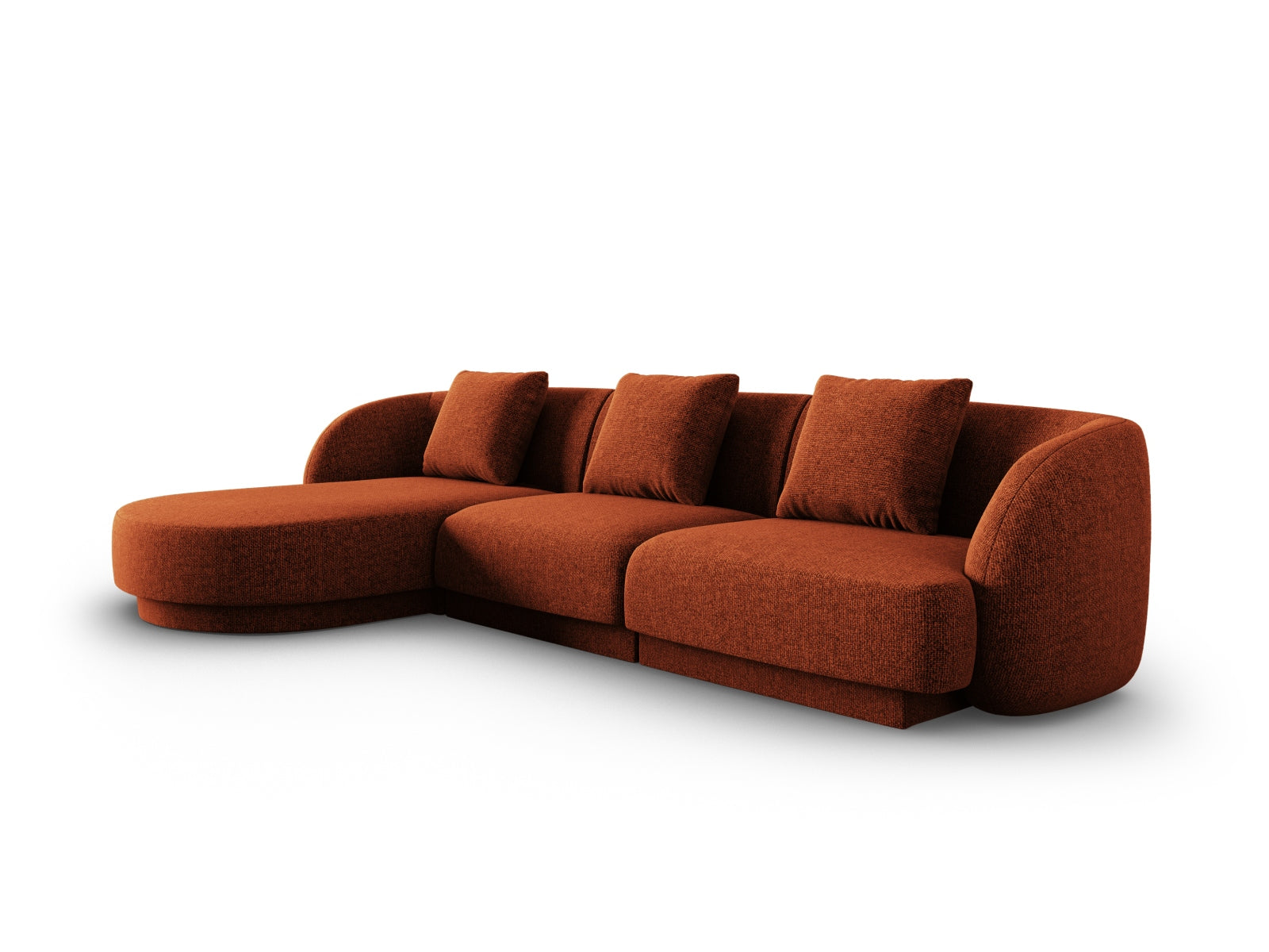 Elegantes Tulum Ecksofa links in Terracotta, 4-Sitzer mit 156 cm, stilvolles Design von Cosmopolitan für Ihr Zuhause.