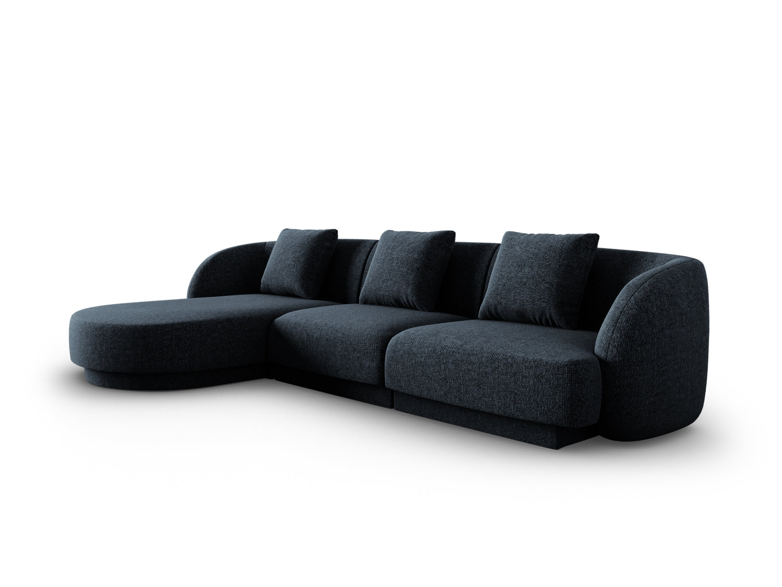 Elegantes Tulum Ecksofa links in Royal Blue, 4-Sitzer mit 156 cm, stilvolles Design von Cosmopolitan für Ihr Zuhause.