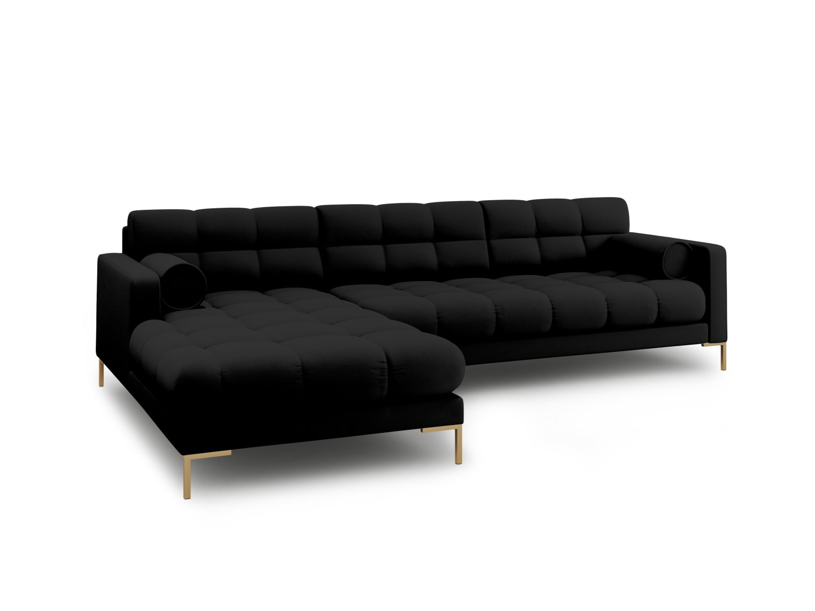 Elegantes 5-Sitzer Ecksofa links Bali in zeitlosem Schwarz und Neve, ideal für einladende Wohnräume und entspannte Stunden.