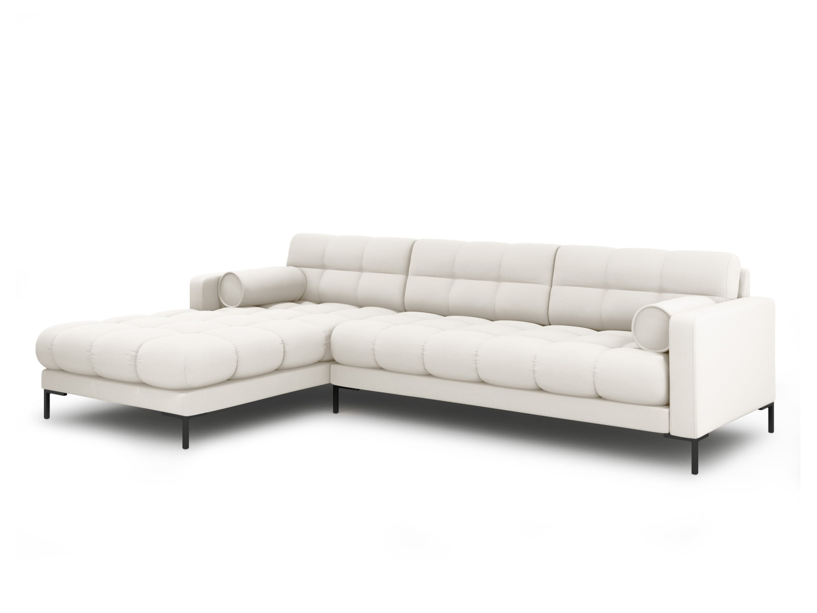 Elegantes 5-Sitzer Ecksofa links Bali in sanftem Light Beige-Neve, ideal für stilvolle Wohnräume, präsentiert von Cosmopolitan Design.