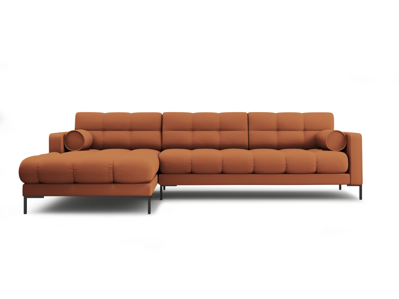 Stylisches 5-Sitzer Ecksofa links Bali in strahlendem Gelb-Bluvel, perfekt für gemütliche Stunden und stilvolle Einrichtung.