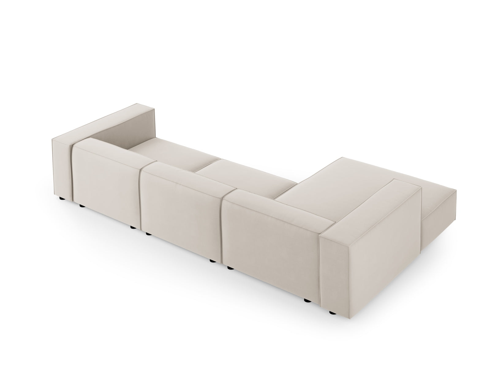Arendal Velour Ecksofa links 4 Sitzer in Ecru präsentiert im Onlineshop von KAQTU Design AG. Ecksofa links ist von Cosmopolitan Design