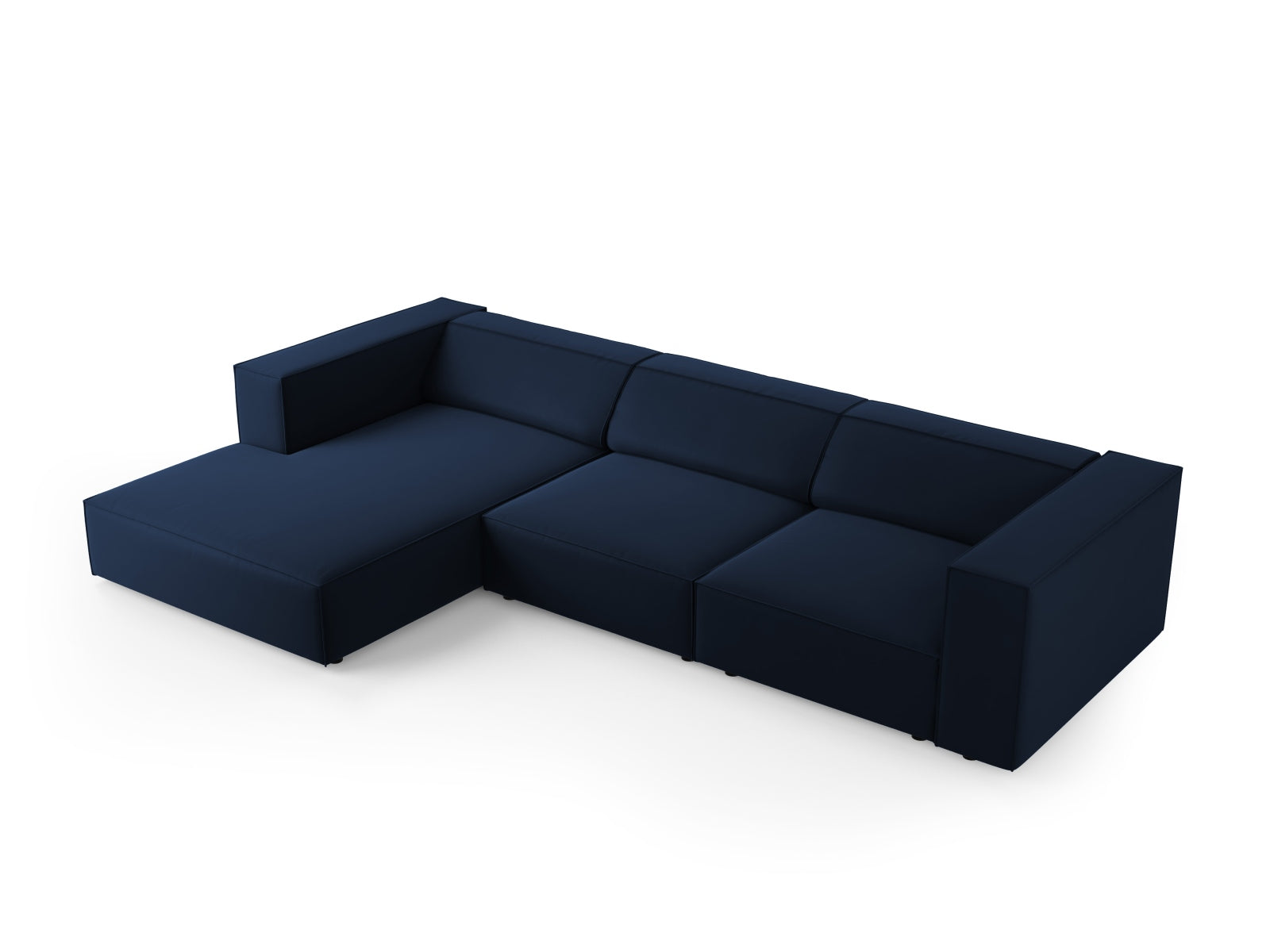 Arendal Velour Ecksofa links 4 Sitzer in Royal Blue präsentiert im Onlineshop von KAQTU Design AG. Ecksofa links ist von Cosmopolitan Design