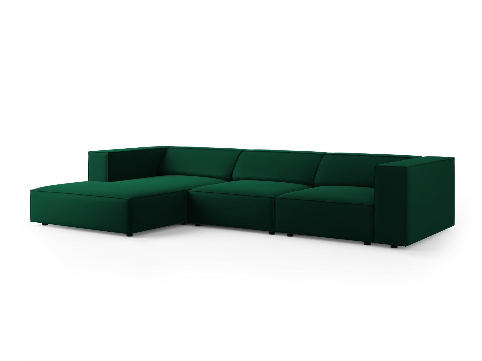 Arendal Velour Ecksofa links 4 Sitzer in Bottle Green präsentiert im Onlineshop von KAQTU Design AG. Ecksofa links ist von Cosmopolitan Design