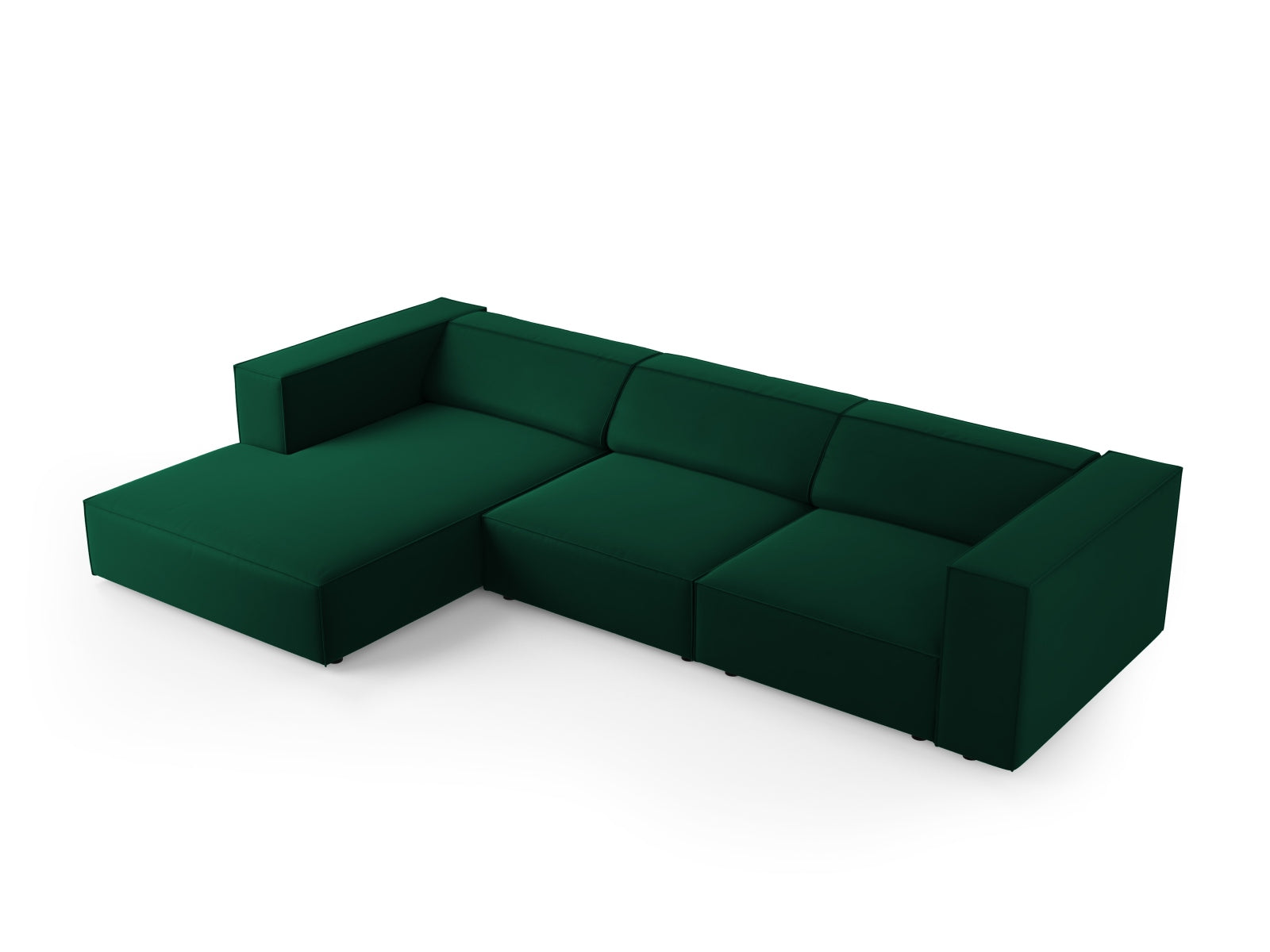Arendal Velour Ecksofa links 4 Sitzer in Bottle Green präsentiert im Onlineshop von KAQTU Design AG. Ecksofa links ist von Cosmopolitan Design