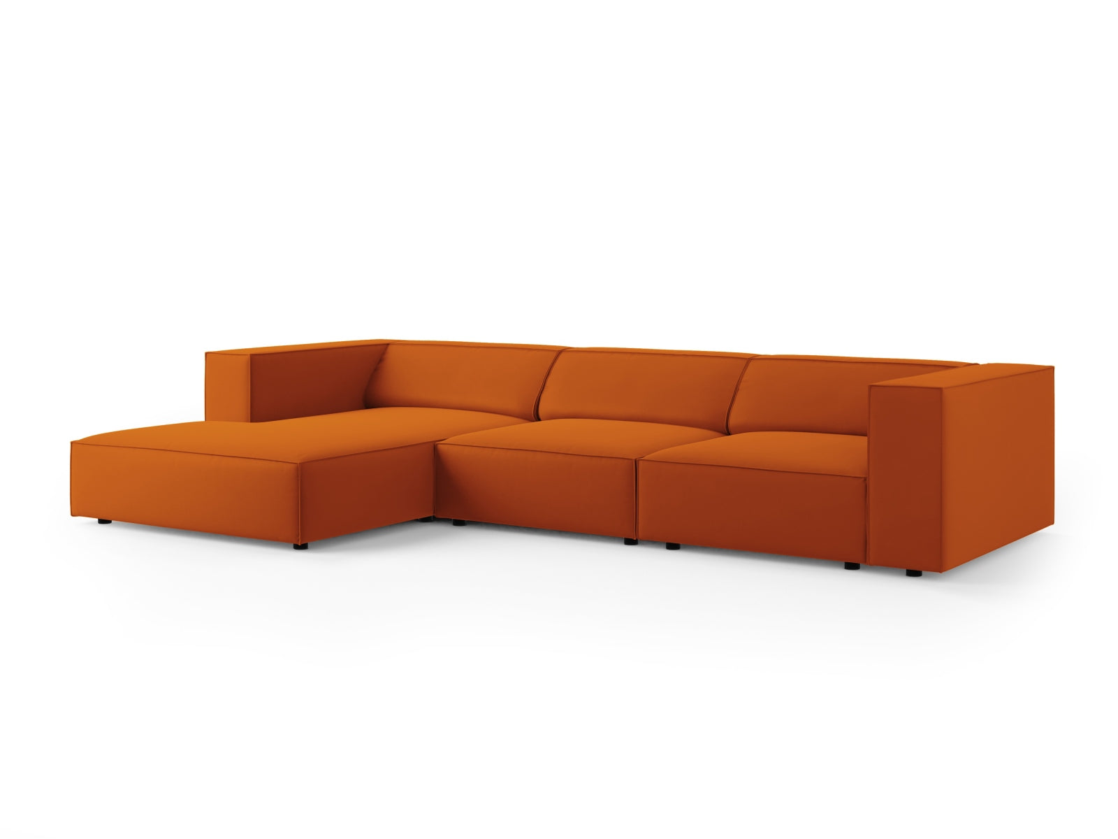 Arendal Velour Ecksofa links 4 Sitzer in Terracotta präsentiert im Onlineshop von KAQTU Design AG. Ecksofa links ist von Cosmopolitan Design