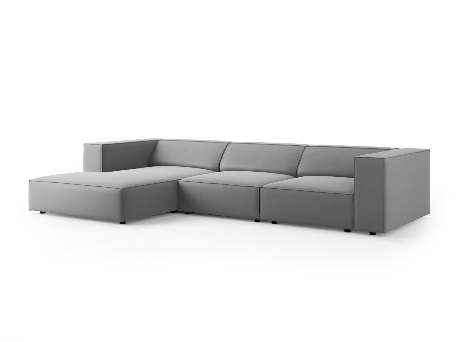 Arendal Velour Ecksofa links 4 Sitzer in Light Grey präsentiert im Onlineshop von KAQTU Design AG. Ecksofa links ist von Cosmopolitan Design