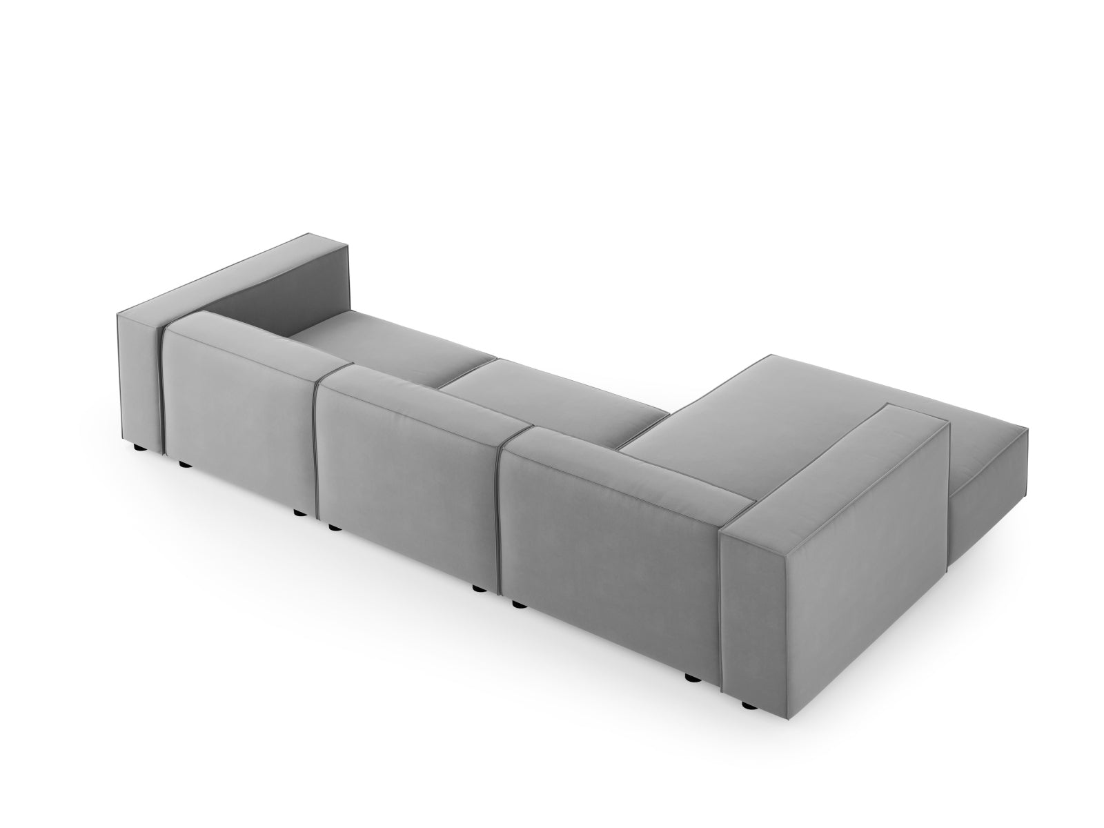 Arendal Velour Ecksofa links 4 Sitzer in Light Grey präsentiert im Onlineshop von KAQTU Design AG. Ecksofa links ist von Cosmopolitan Design