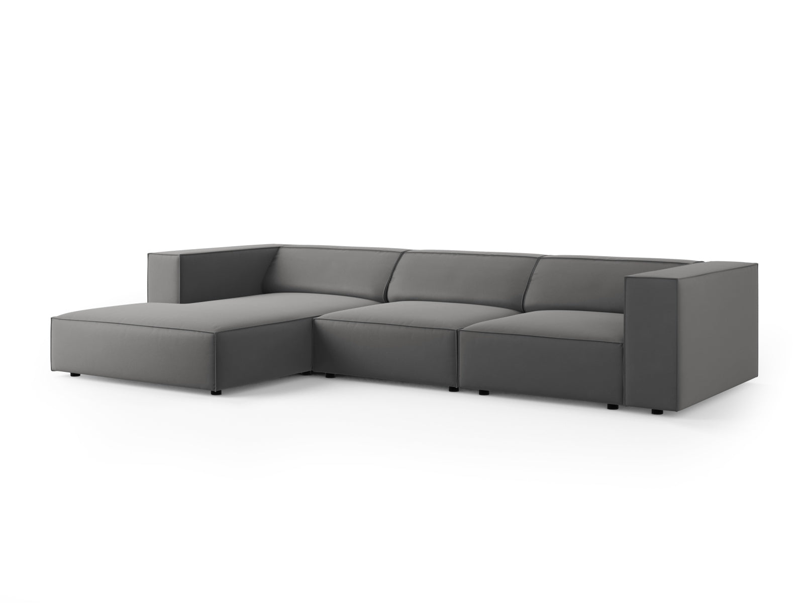 Arendal Velour Ecksofa links 4 Sitzer in Warm grey präsentiert im Onlineshop von KAQTU Design AG. Ecksofa links ist von Cosmopolitan Design