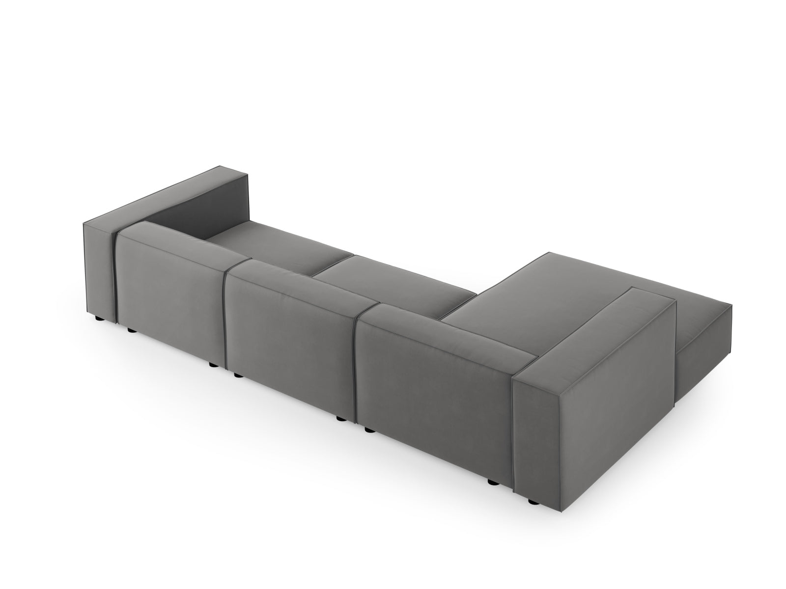 Arendal Velour Ecksofa links 4 Sitzer in Warm grey präsentiert im Onlineshop von KAQTU Design AG. Ecksofa links ist von Cosmopolitan Design