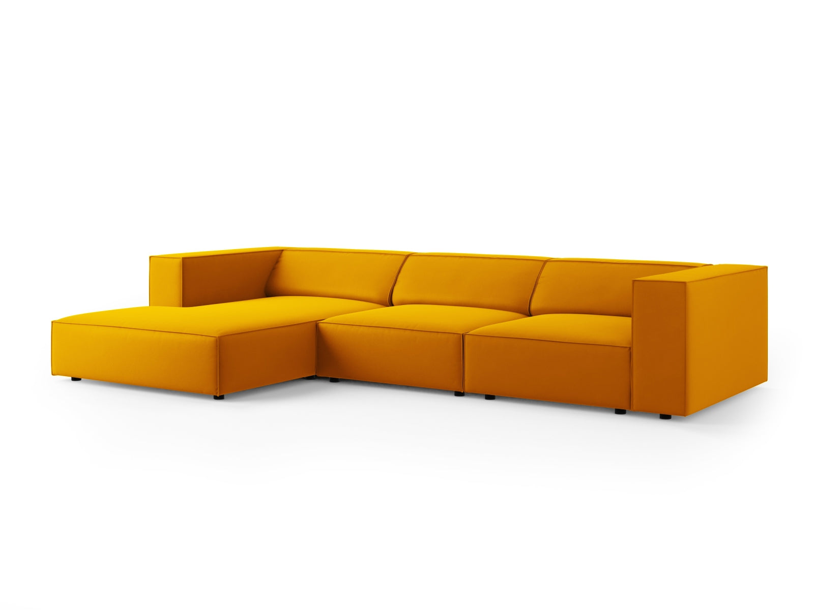 Arendal Velour Ecksofa links 4 Sitzer in Yellow präsentiert im Onlineshop von KAQTU Design AG. Ecksofa links ist von Cosmopolitan Design